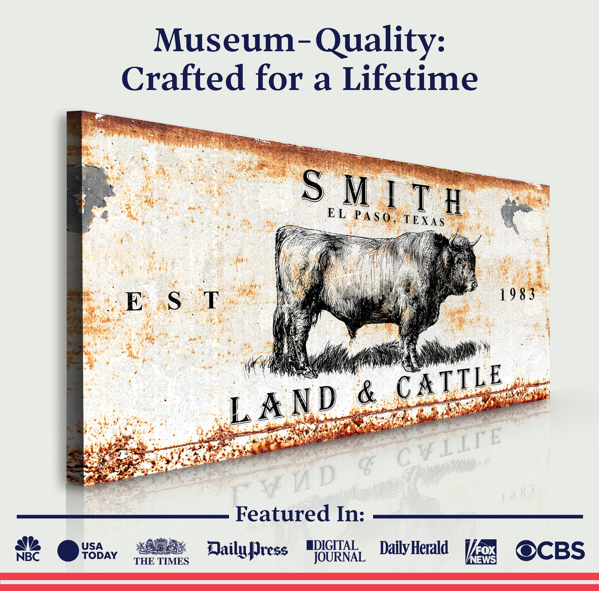 Land And Cattle Rustic Sign