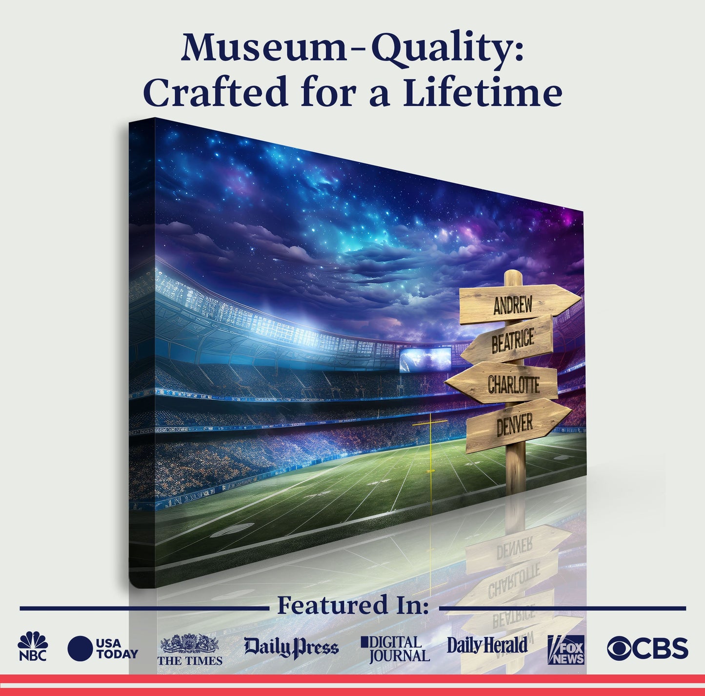 Football Field Family Names Sign