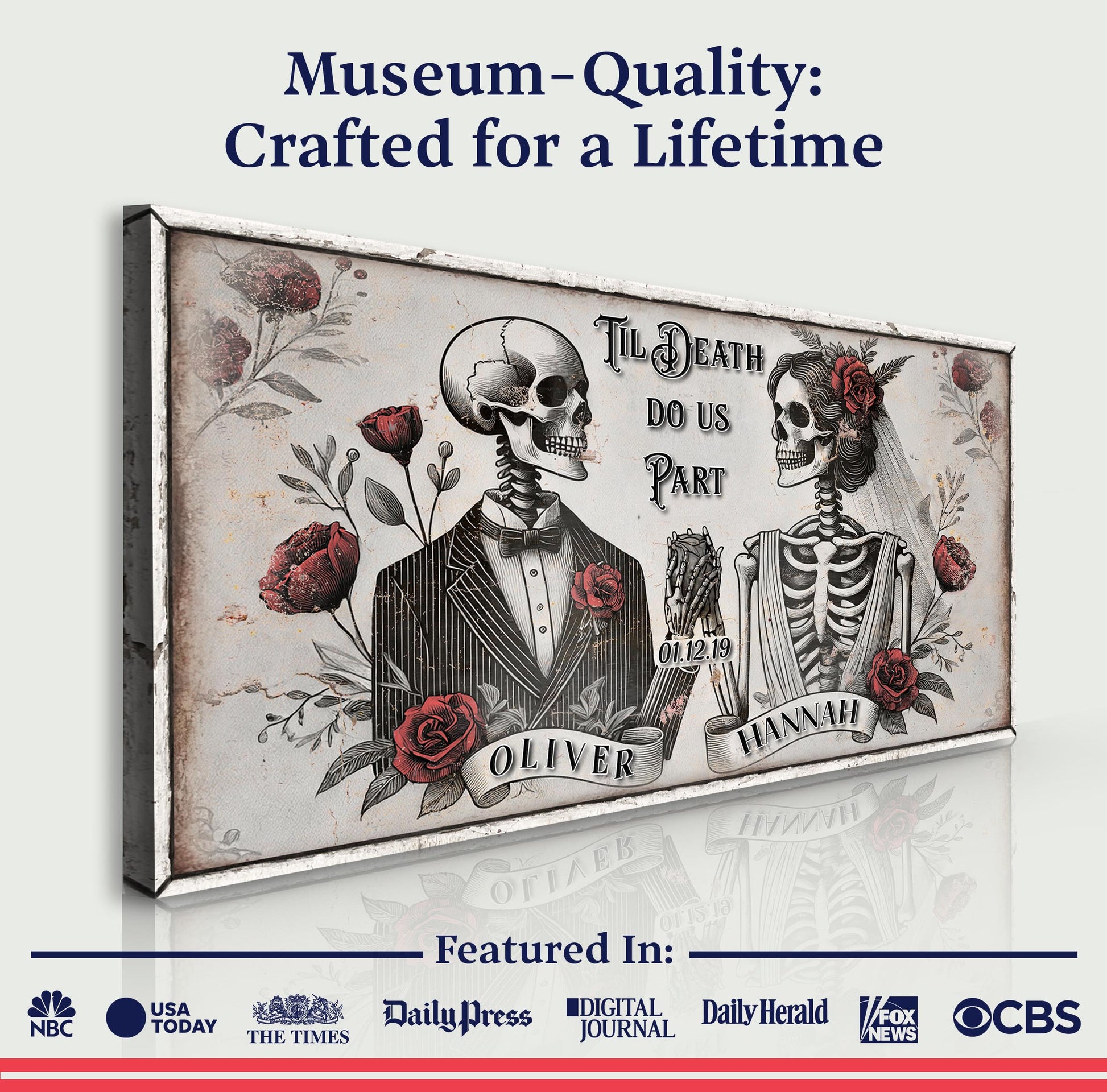 Till Death Do Us Part Skeleton Couple Sign II