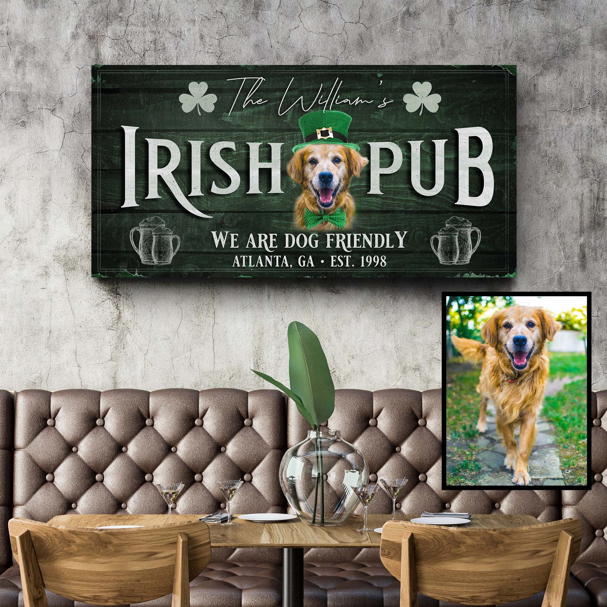Irish Pub Dog Portrait Sign