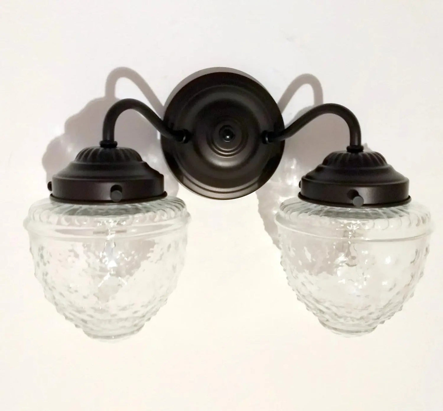 Antique Glass Double Wall Sconce Light Fixture
