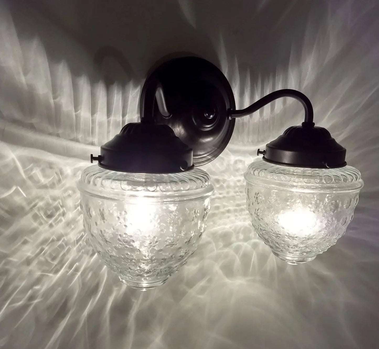 Antique Glass Double Wall Sconce Light Fixture