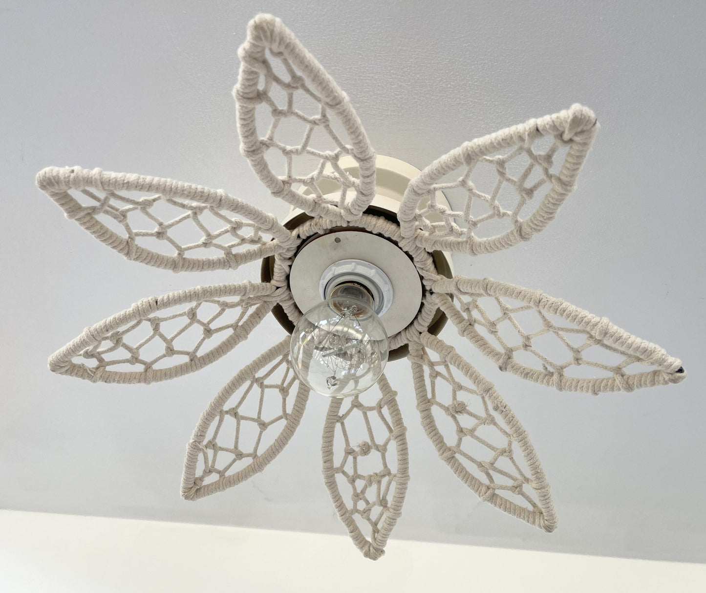IVORY Natural FLORAL Ceiling Light Fixture