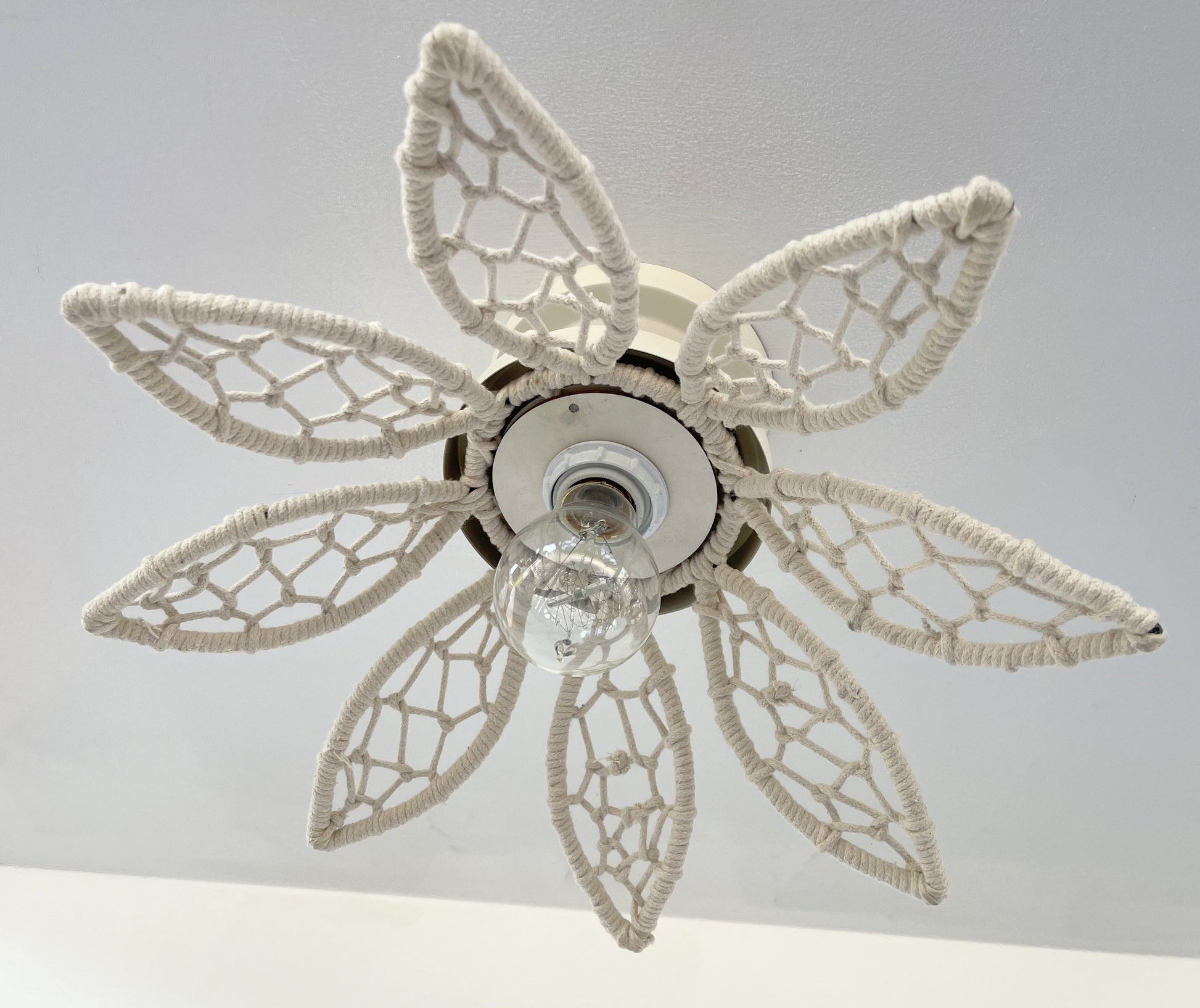 IVORY Natural FLORAL Ceiling Light Fixture