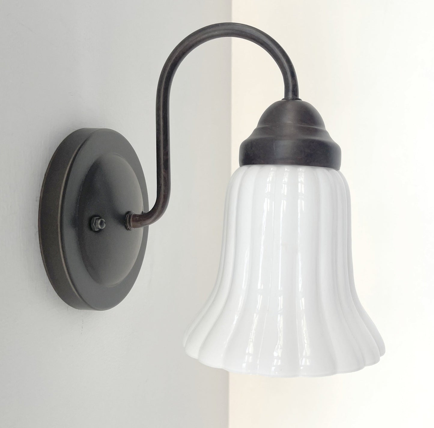 Fluted Milk Glass Wall Sconce