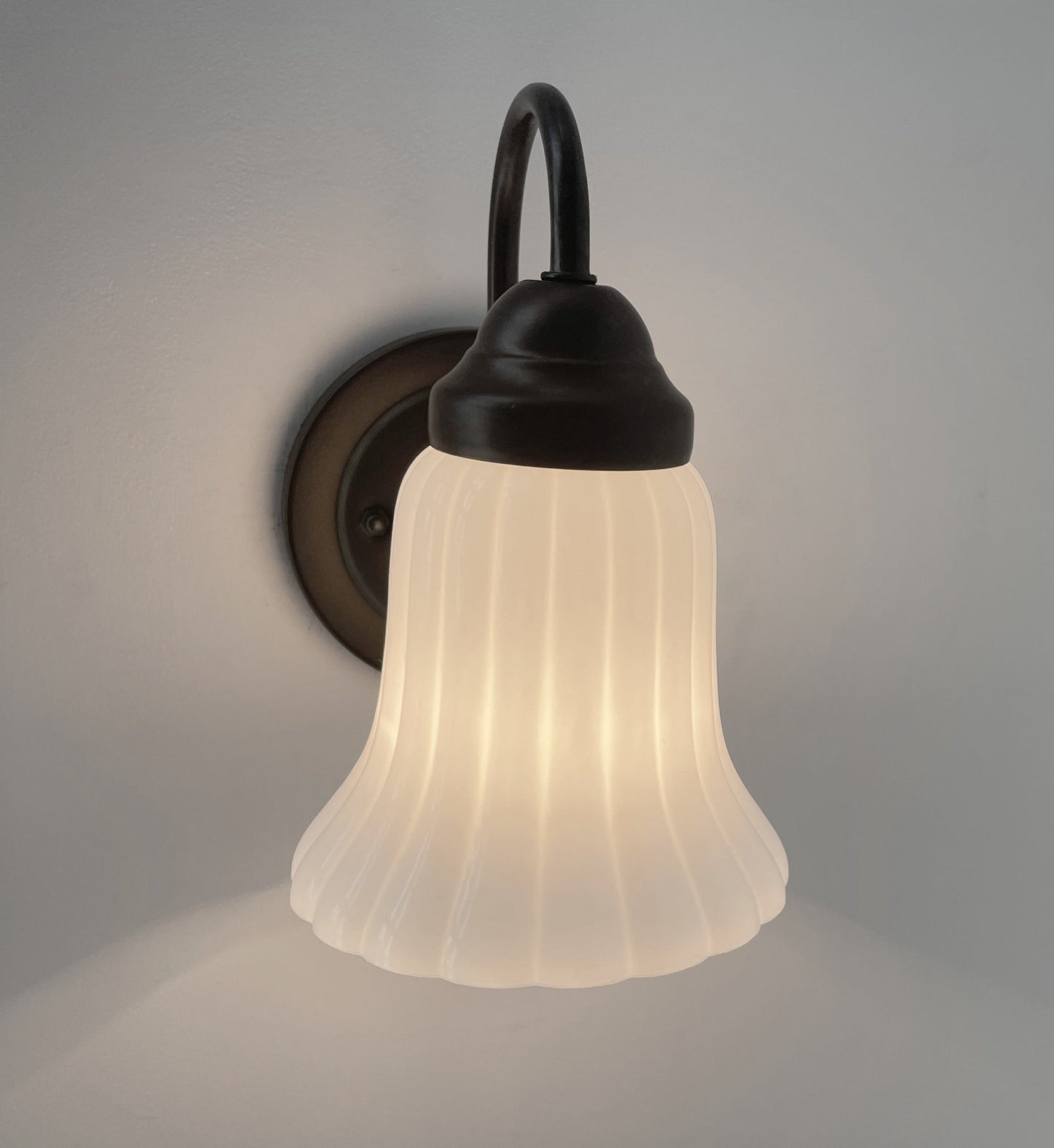 Fluted Milk Glass Wall Sconce