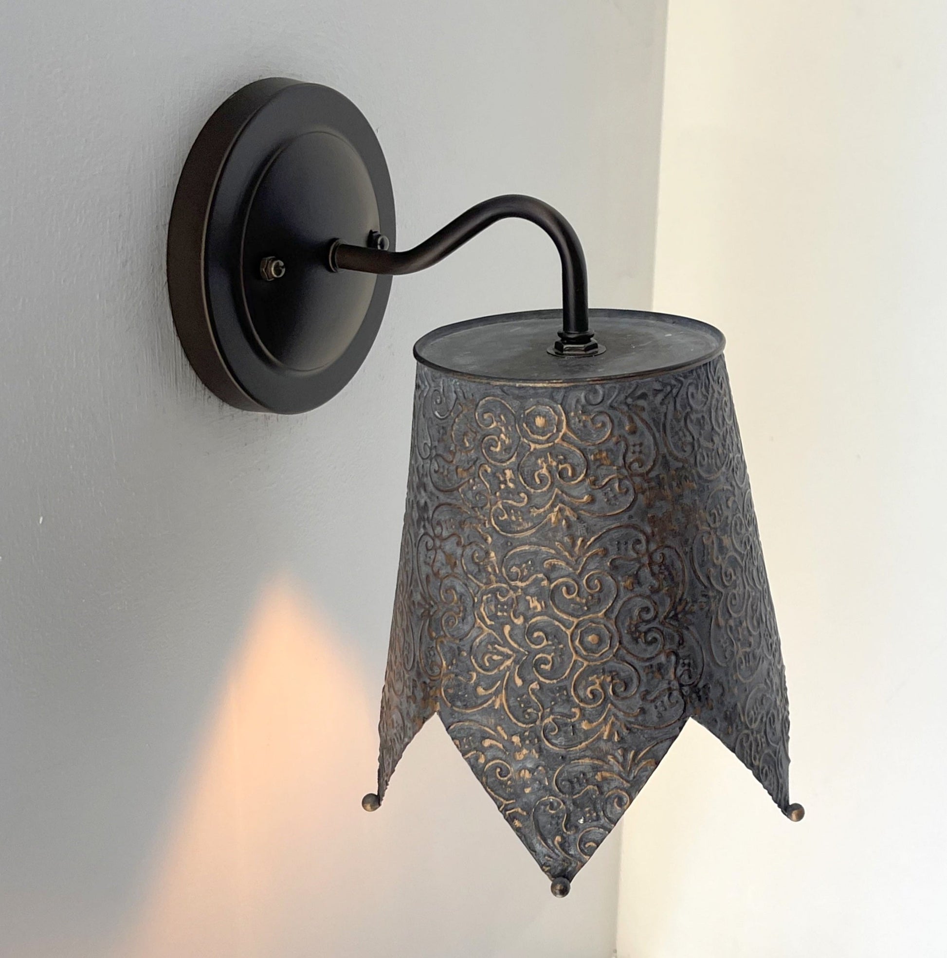 Jubilant Ornate Copper Wall Sconce Light Fixture