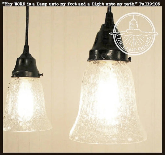 Clear Seeded Shade Glass Pendant Light