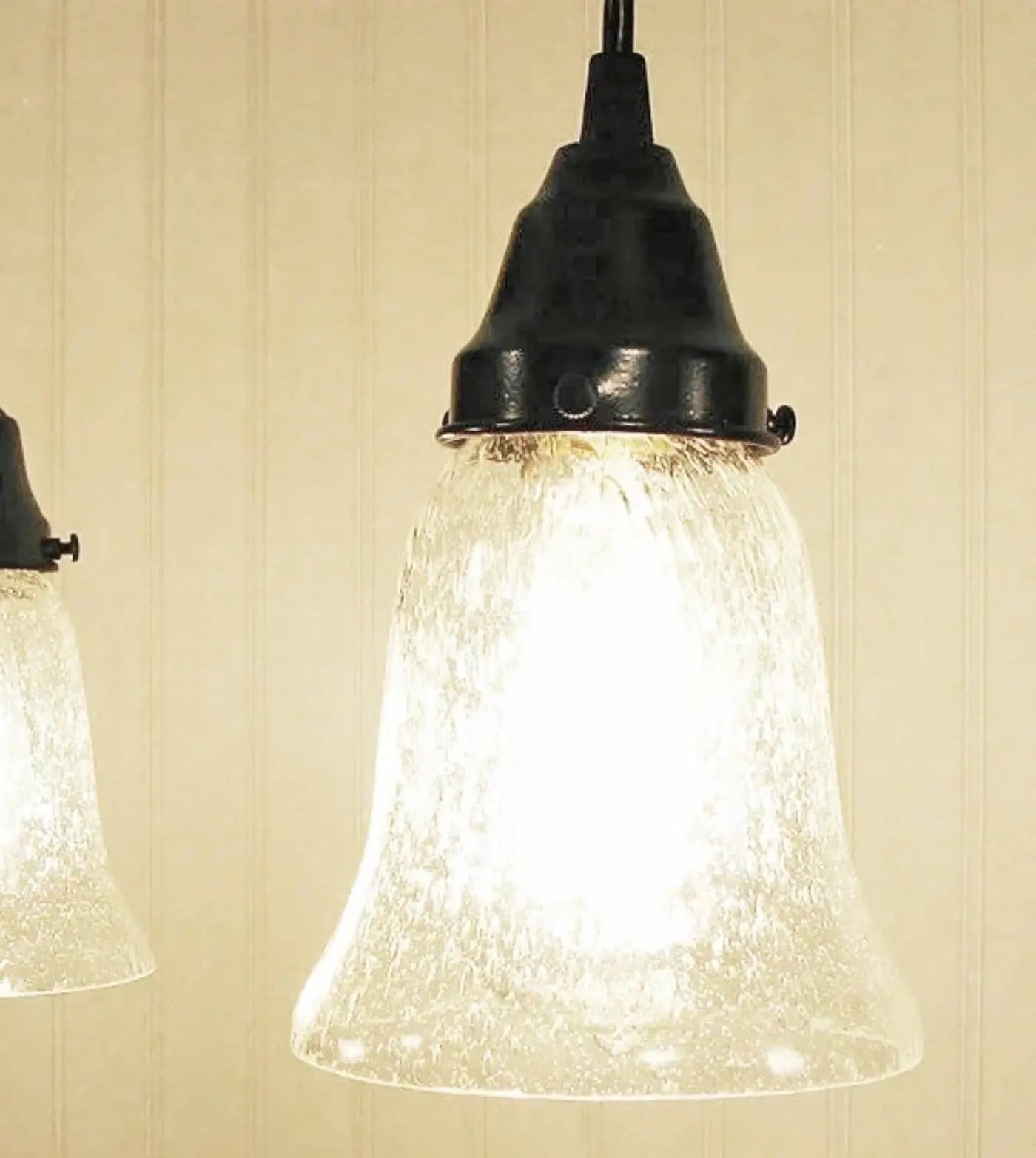 Clear Seeded Shade Glass Pendant Light