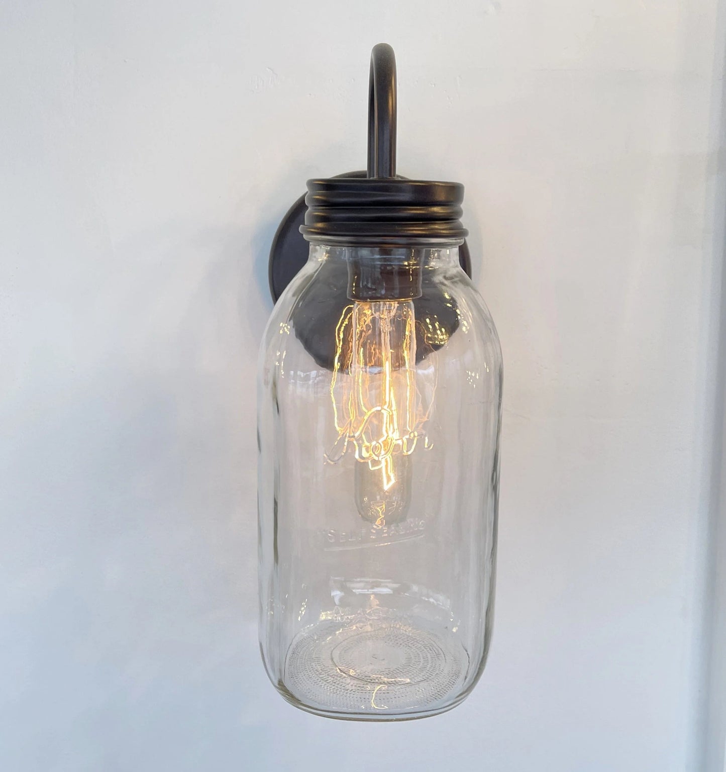 Vintage KERR Mason Jar Wall SCONCE Lighting Fixture