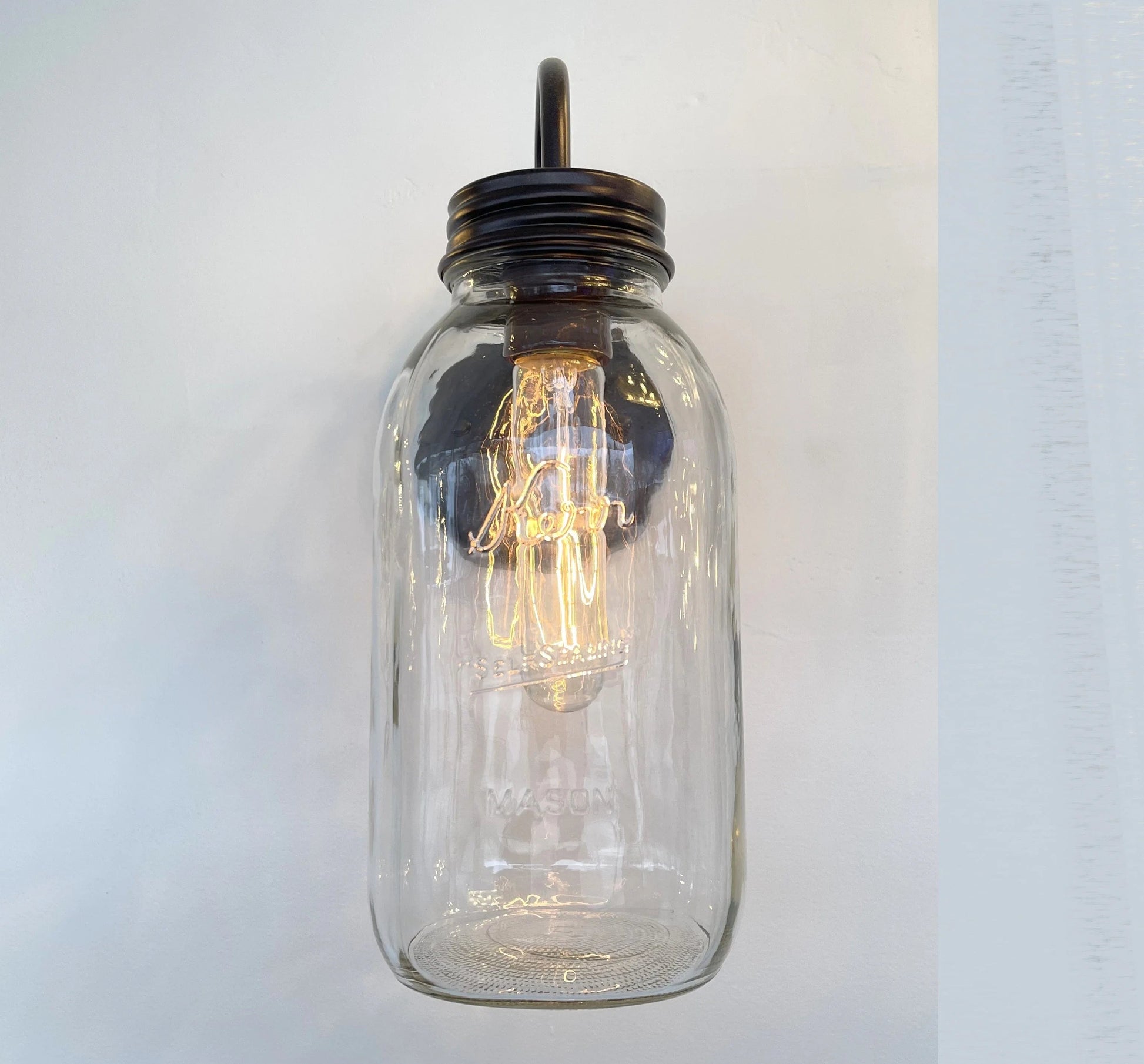 Vintage KERR Mason Jar Wall SCONCE Lighting Fixture