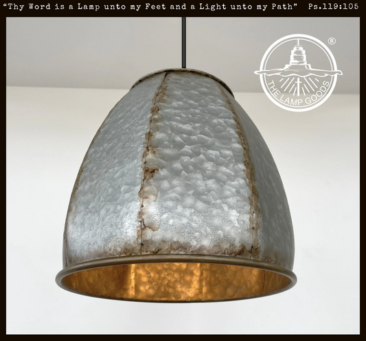 Rustic Octagon Galvanized Dome Industrial Pendant Light Fixture