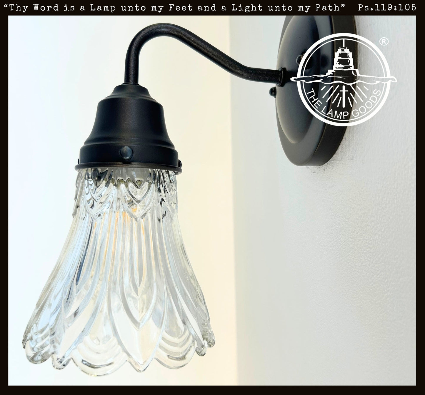 Clear Art-Deco Heavy Pressed Tulip Wall Sconce