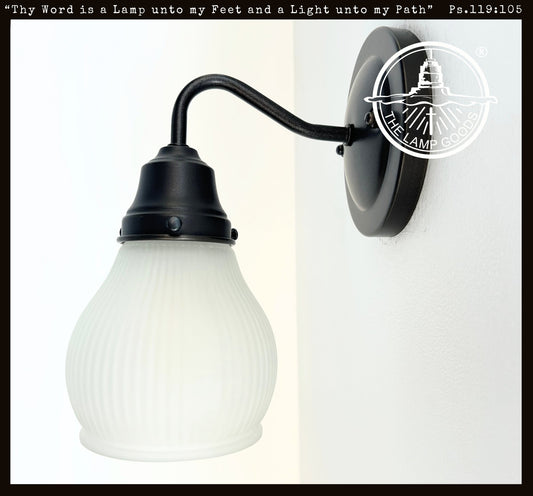 Holophane Fluted Pear Frosted Glass Wall Sconce or Pendant Light