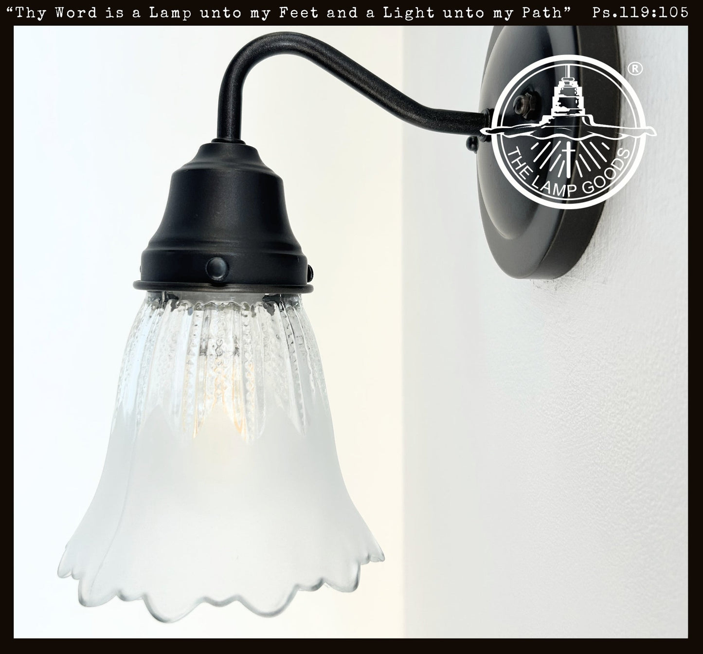 Scalloped Frost and Clear Delicate Hobnail Glass Wall Sconce