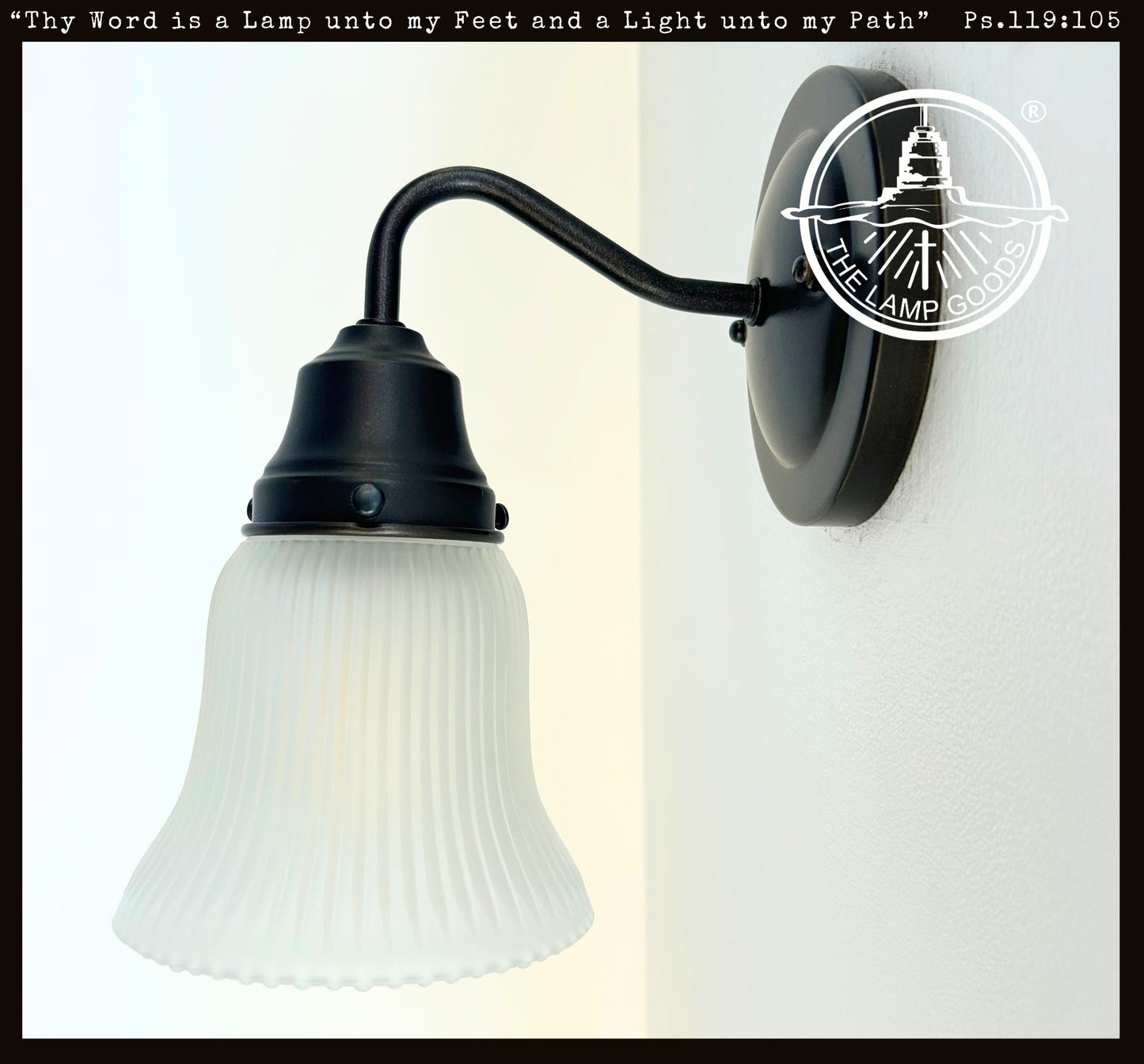 Frosted Bell-Shaped Holophane Glass Wall Sconce or Pendant Light