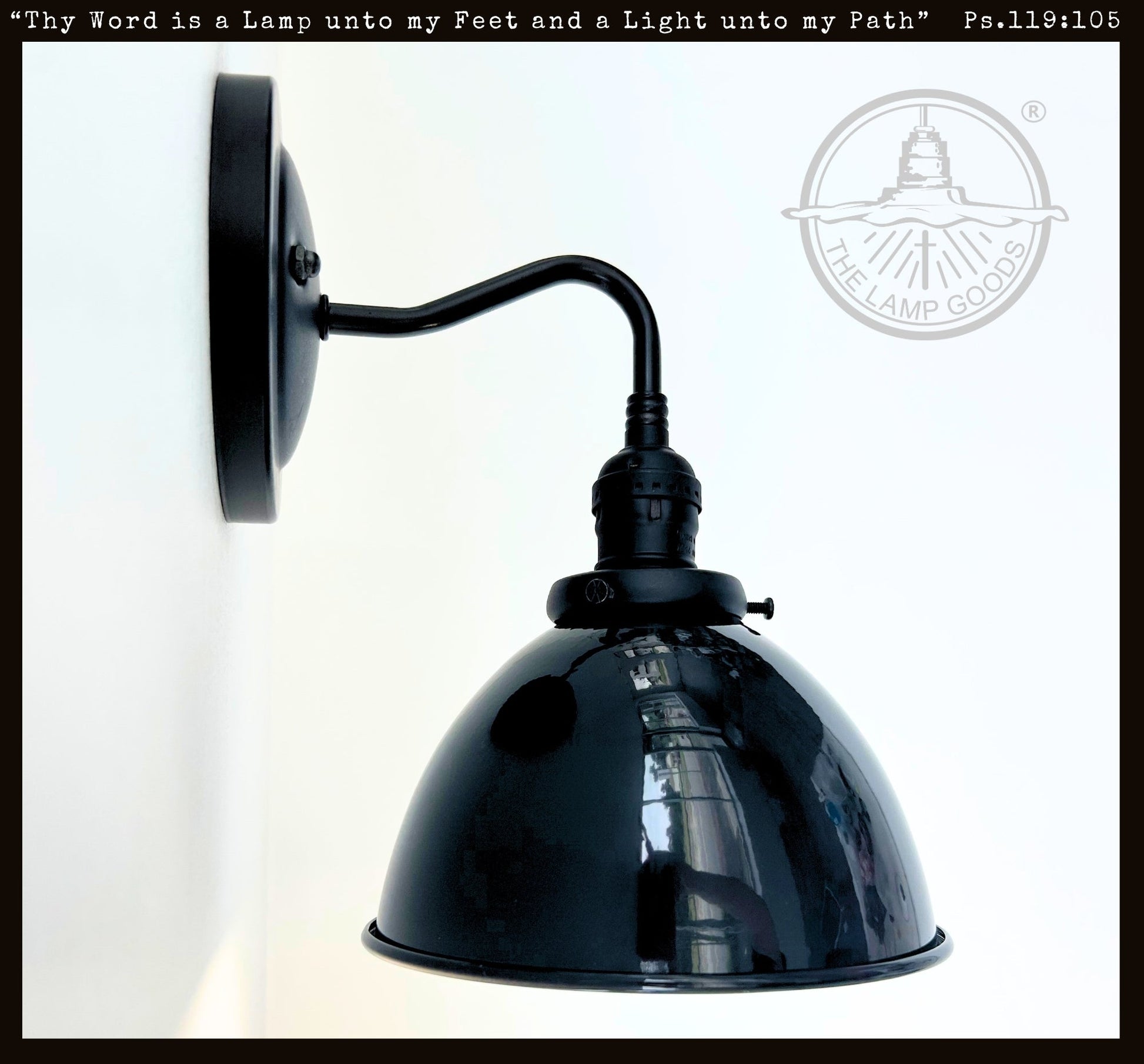 Small Black Enamel Farmhouse Wall Sconce Lighting