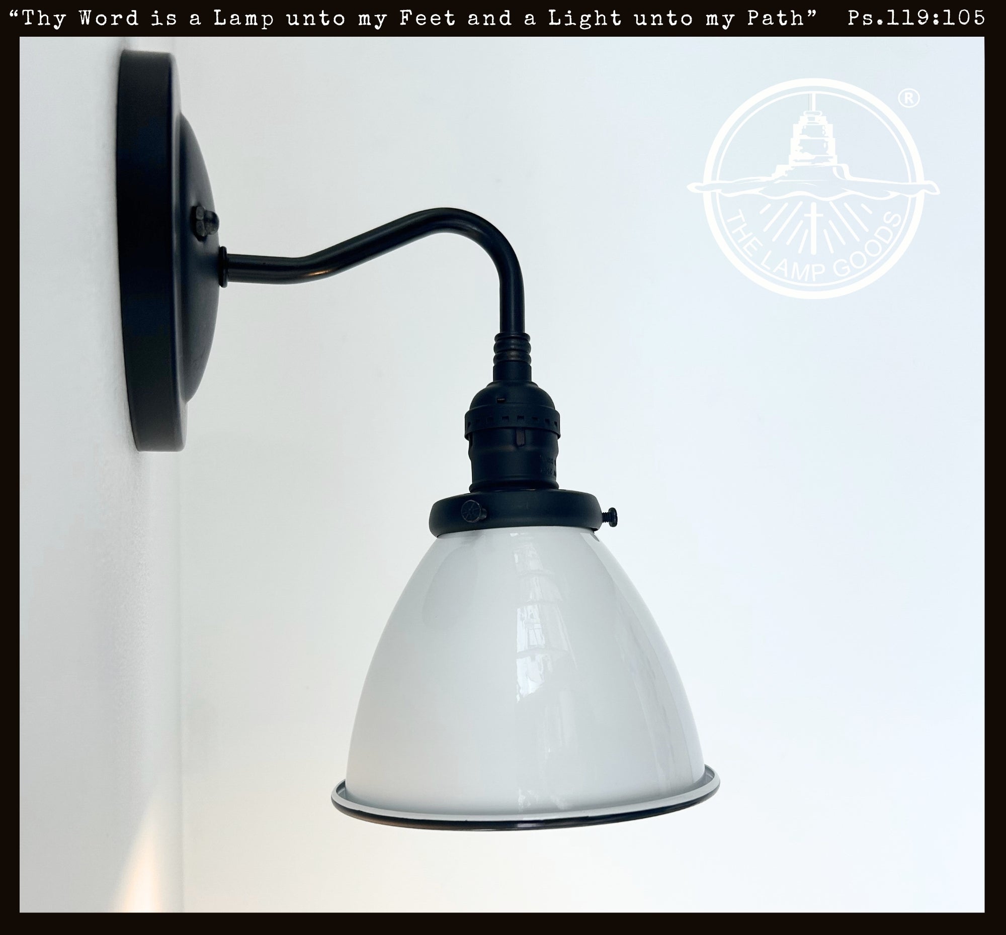 Petite White Enamel Farmhouse Wall Sconce Lighting – Metal Sign Barn