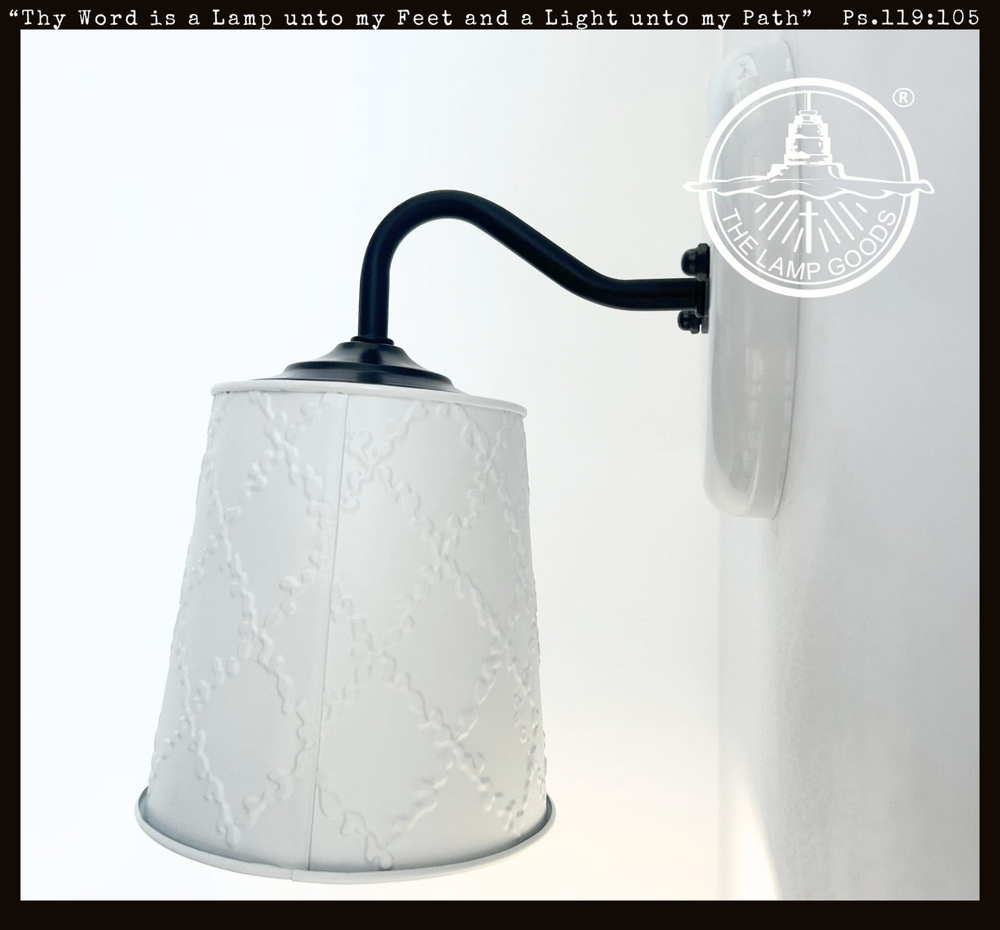Embossed White Tin Wall Sconce