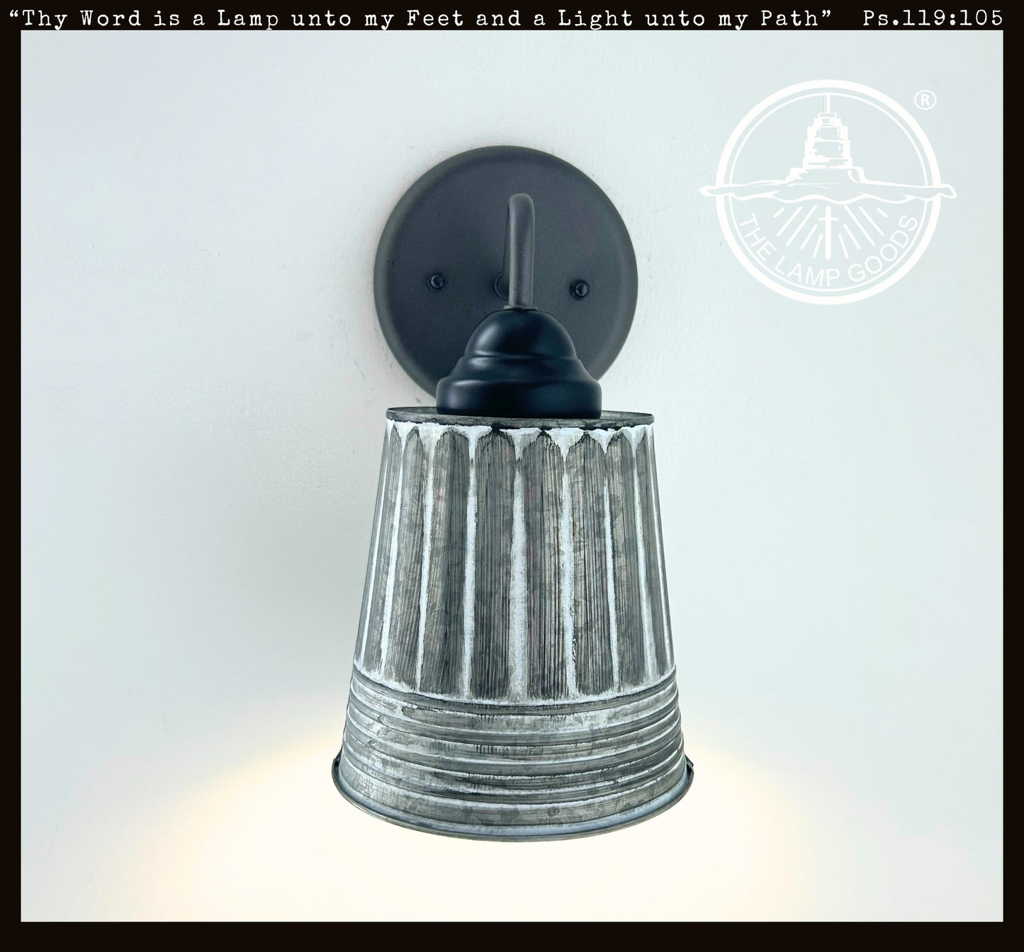 Rustic Galvanized Ribbed Wall Sconce