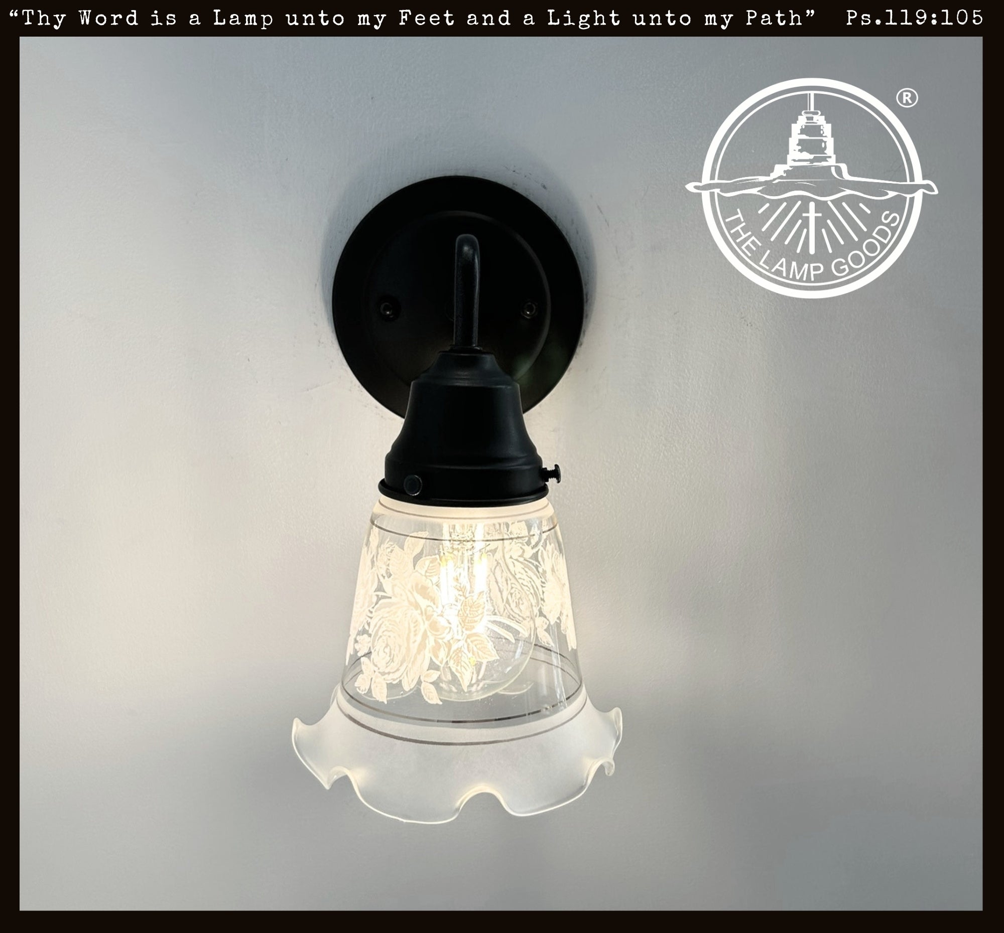 Rose Design Banded Frost and Clear Flare Wall Sconce – Metal Sign Barn