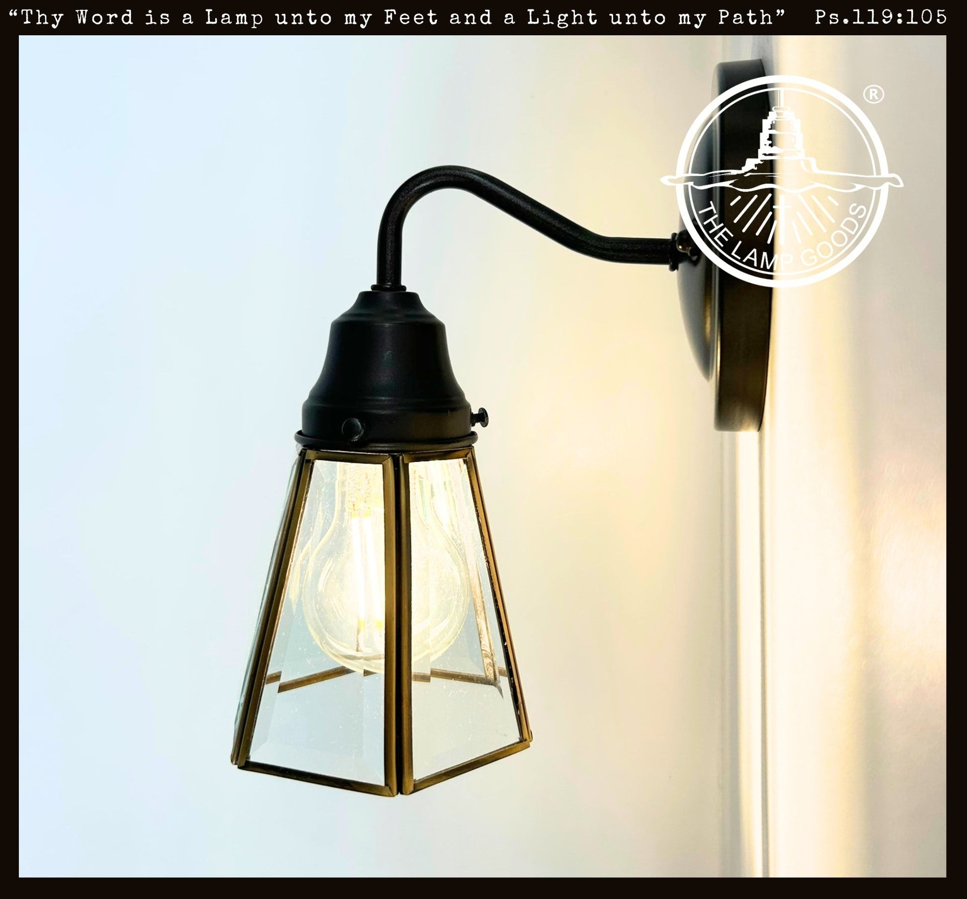 Clear Glass and Brass Wall Sconce or Pendant Light