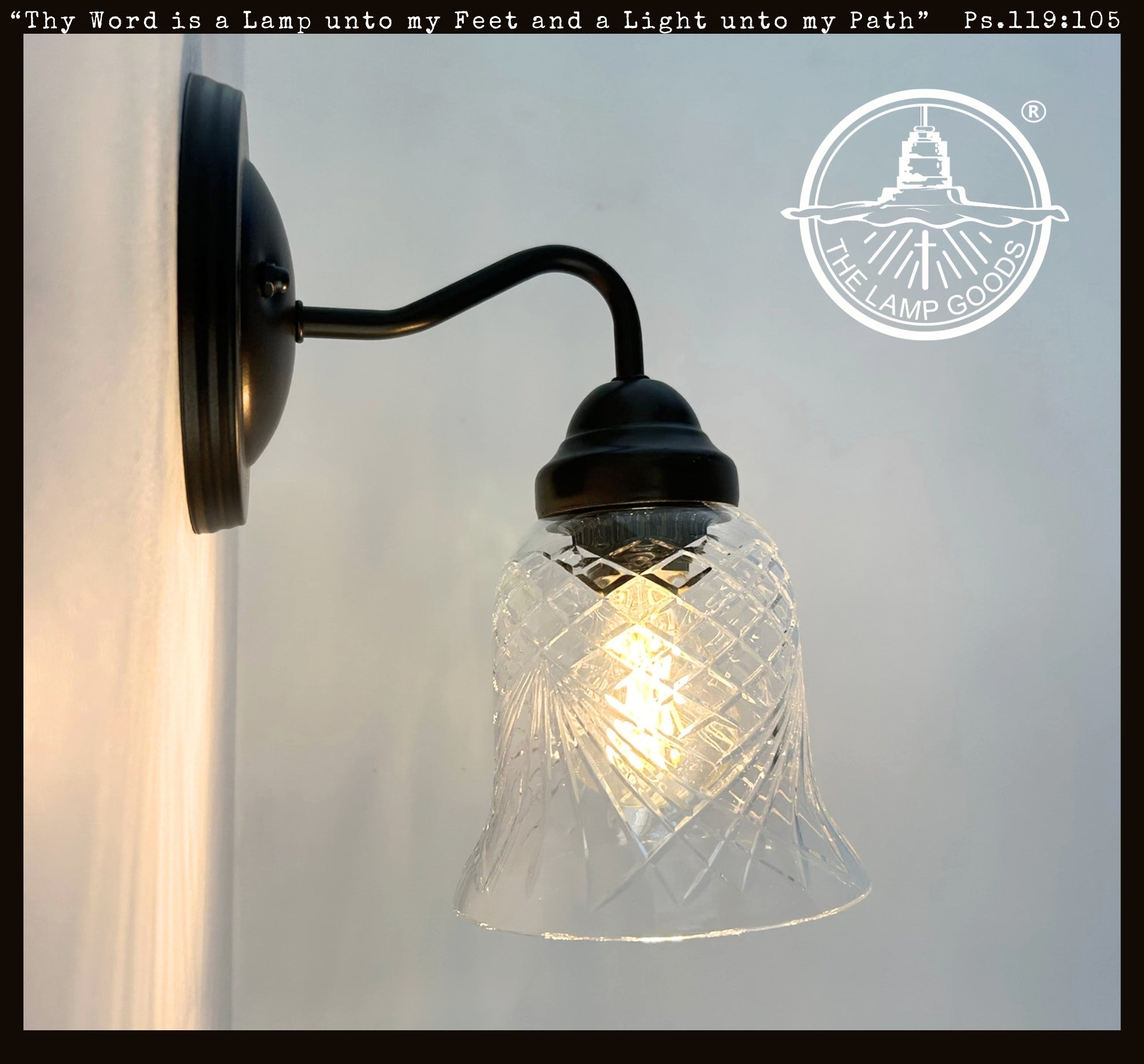 Sign Sconce Clear Crosscut Crystal Style Wall Sconce – Metal Sign Barn