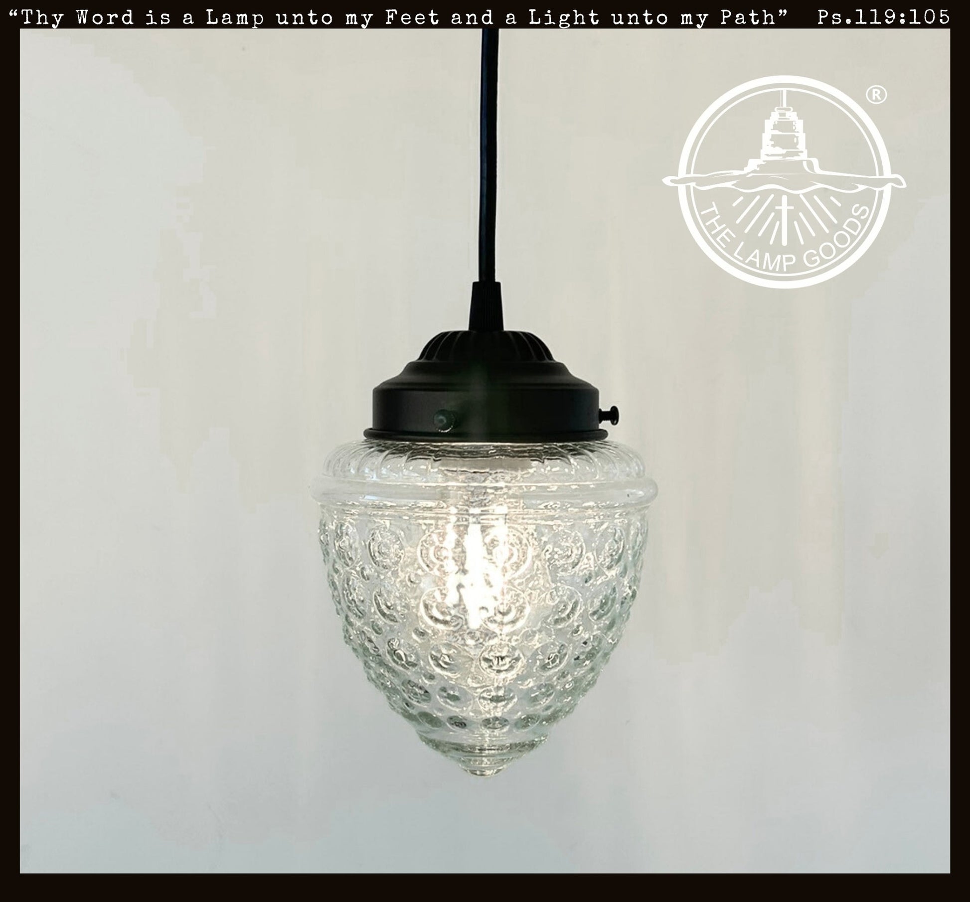 Vintage Clear Beehive Hobnail Glass Pendant