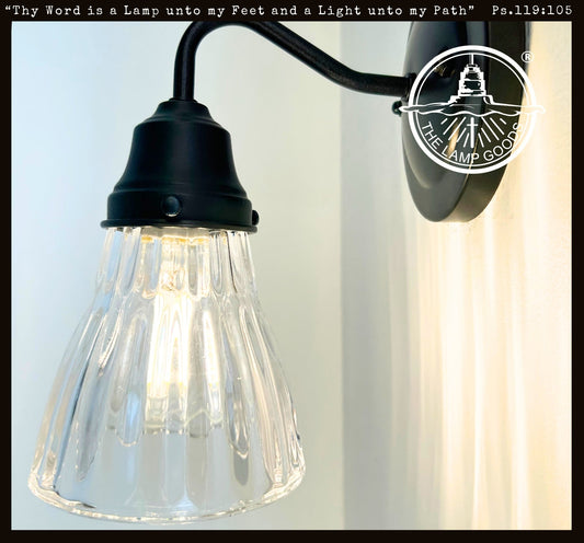 Thick Holophane Clear Glass Wall Sconce or Pendant Light