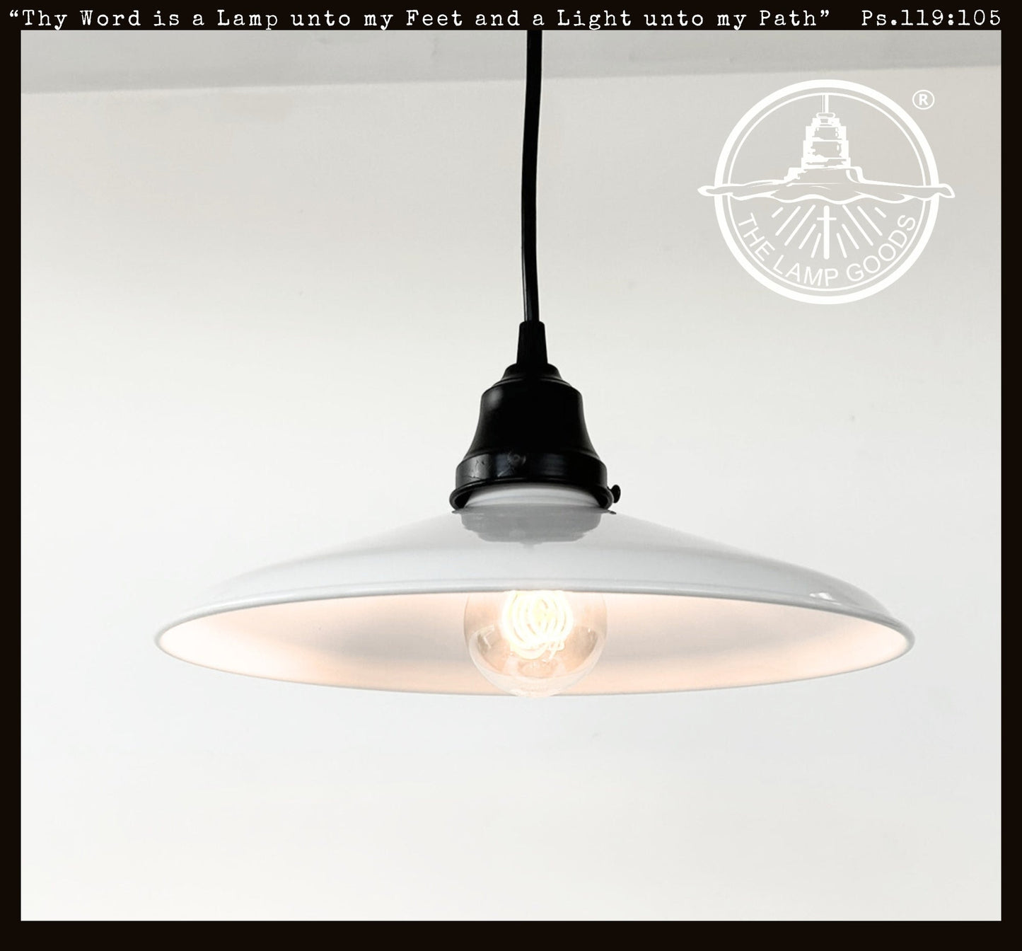 White Enamel Barn Pendant Light – Farmhouse Industrial Ceiling Fixture