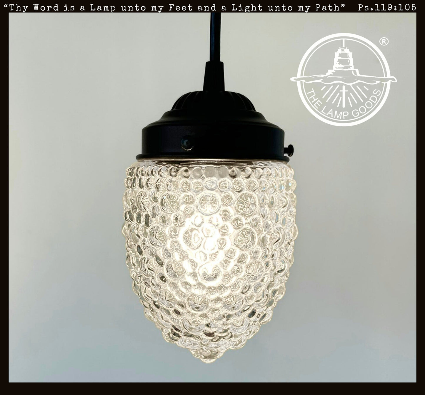 Antique Style "Torpedo" Tinted Teardrop Hobnail Pendant