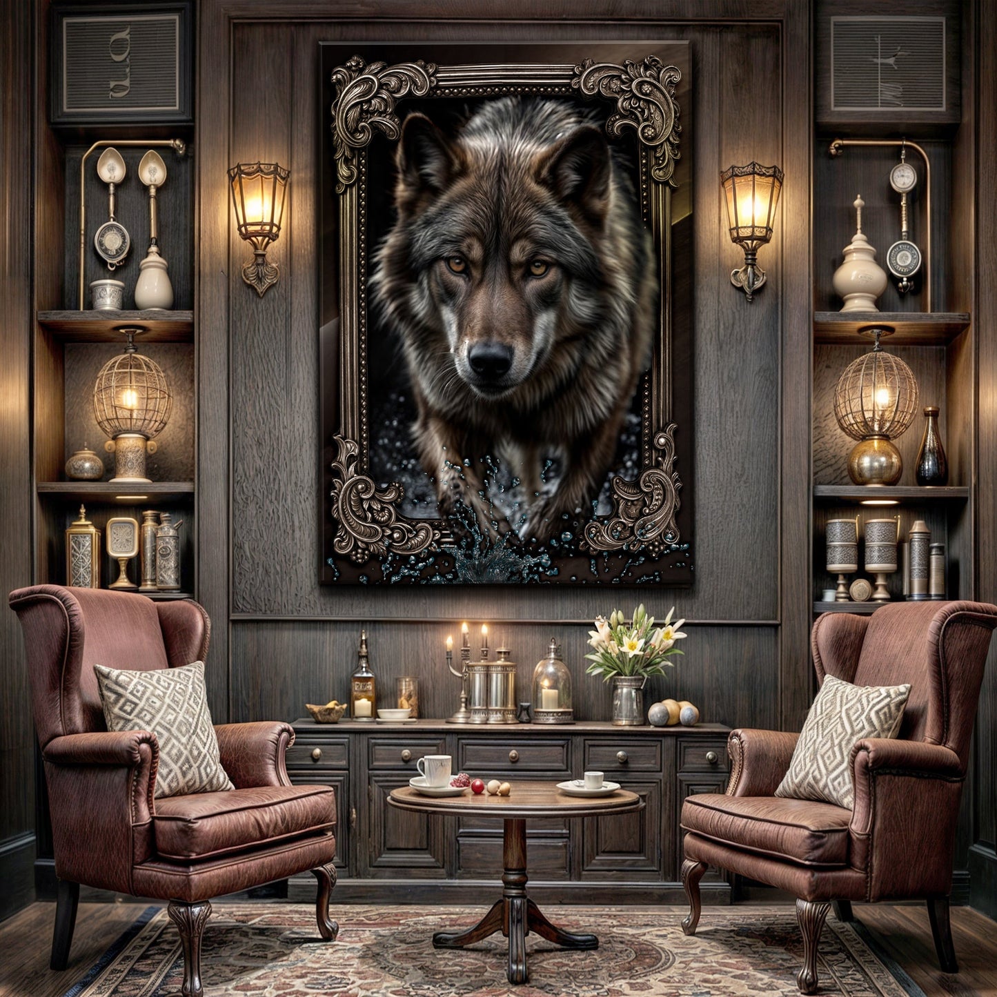 3D Wolf Wall Art II