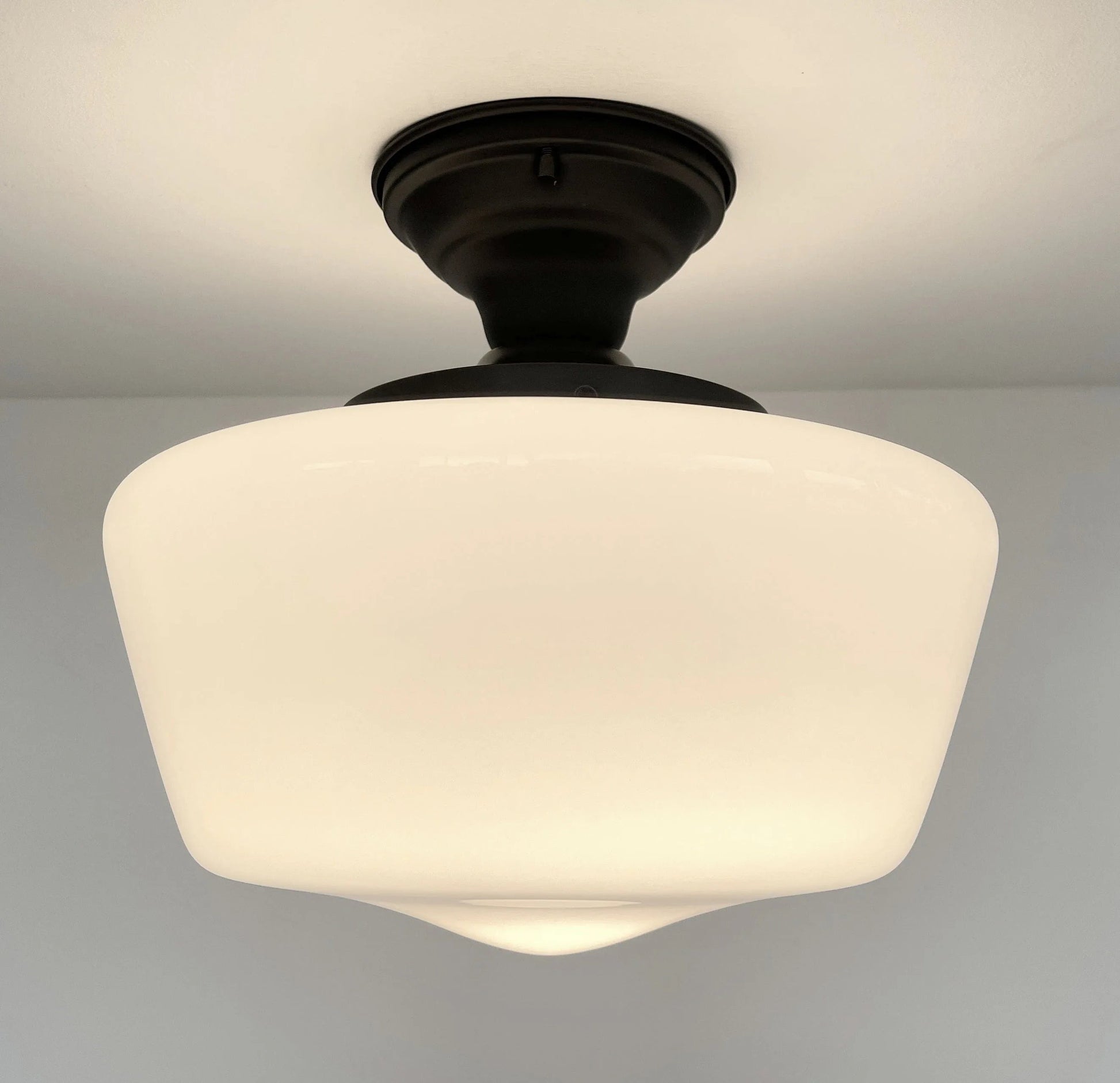 Large Schoolhouse Milk Glass LIGHT Fixture