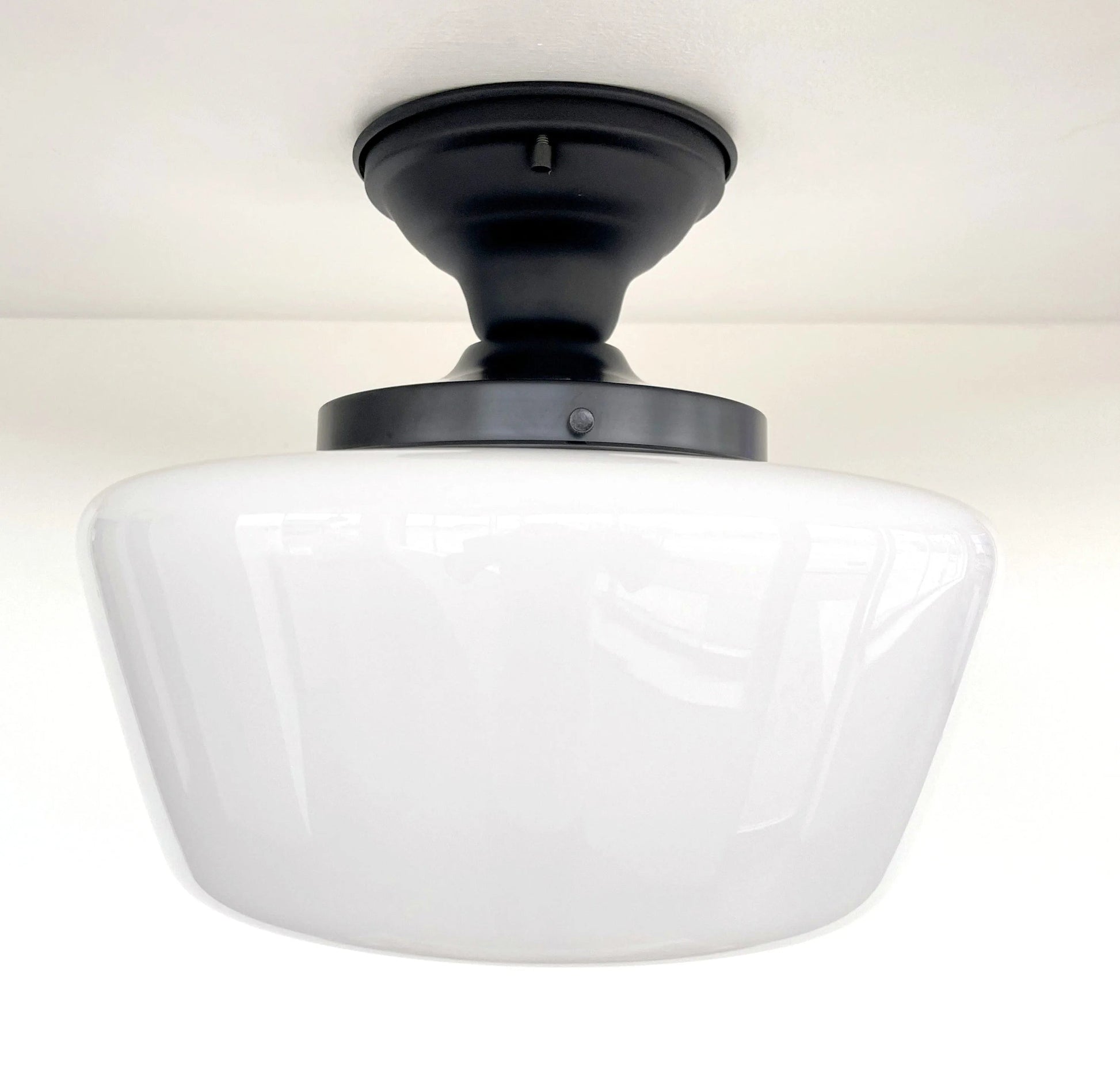 Large Schoolhouse Milk Glass LIGHT Fixture