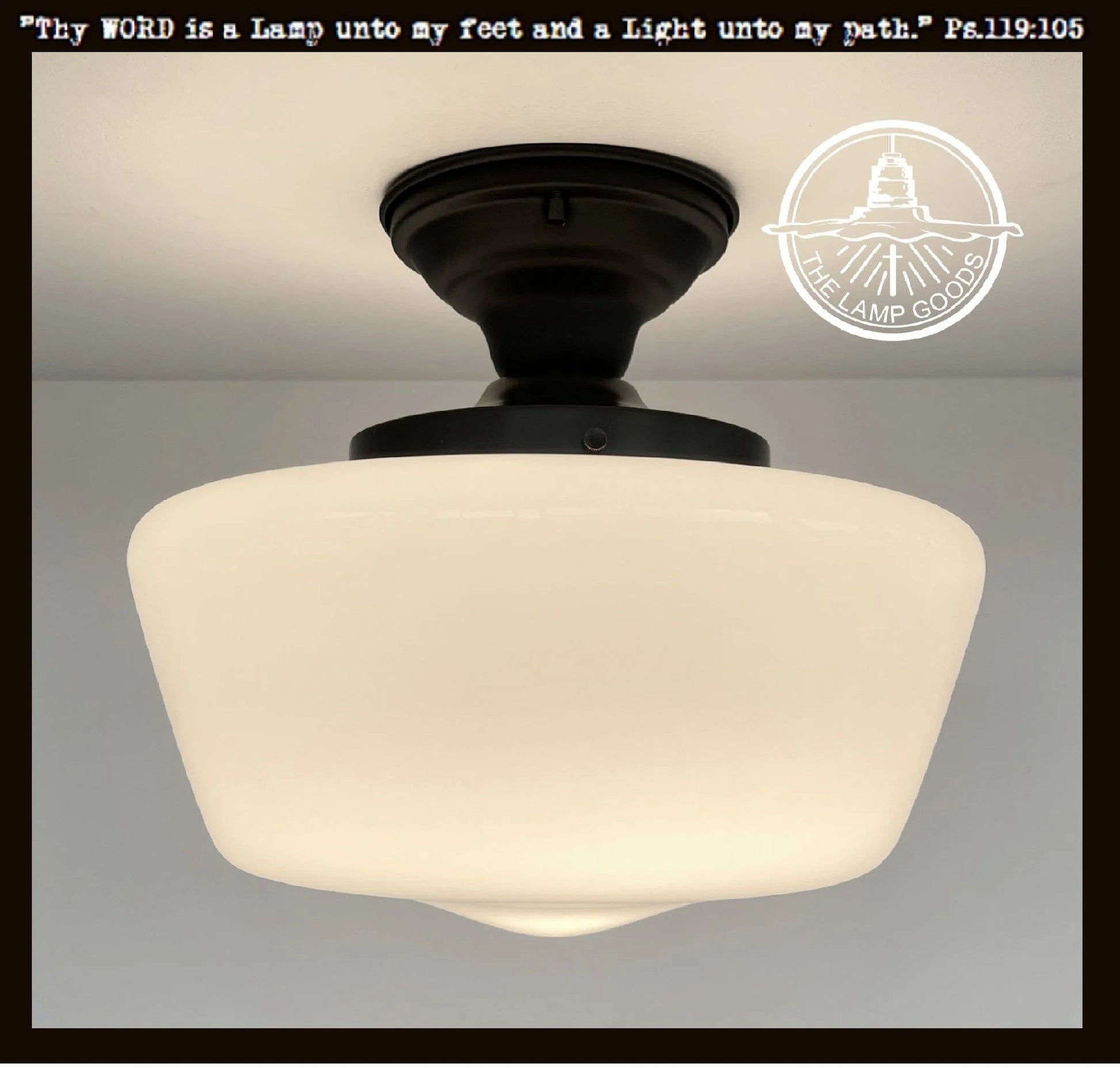 Large Schoolhouse Milk Glass LIGHT Fixture