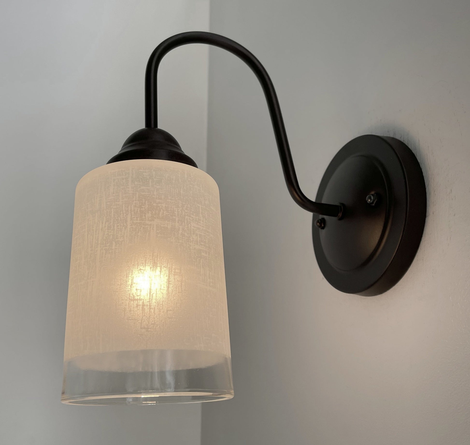 Modern Farmhouse Linen & Clear Glass Wall Sconce Lighting