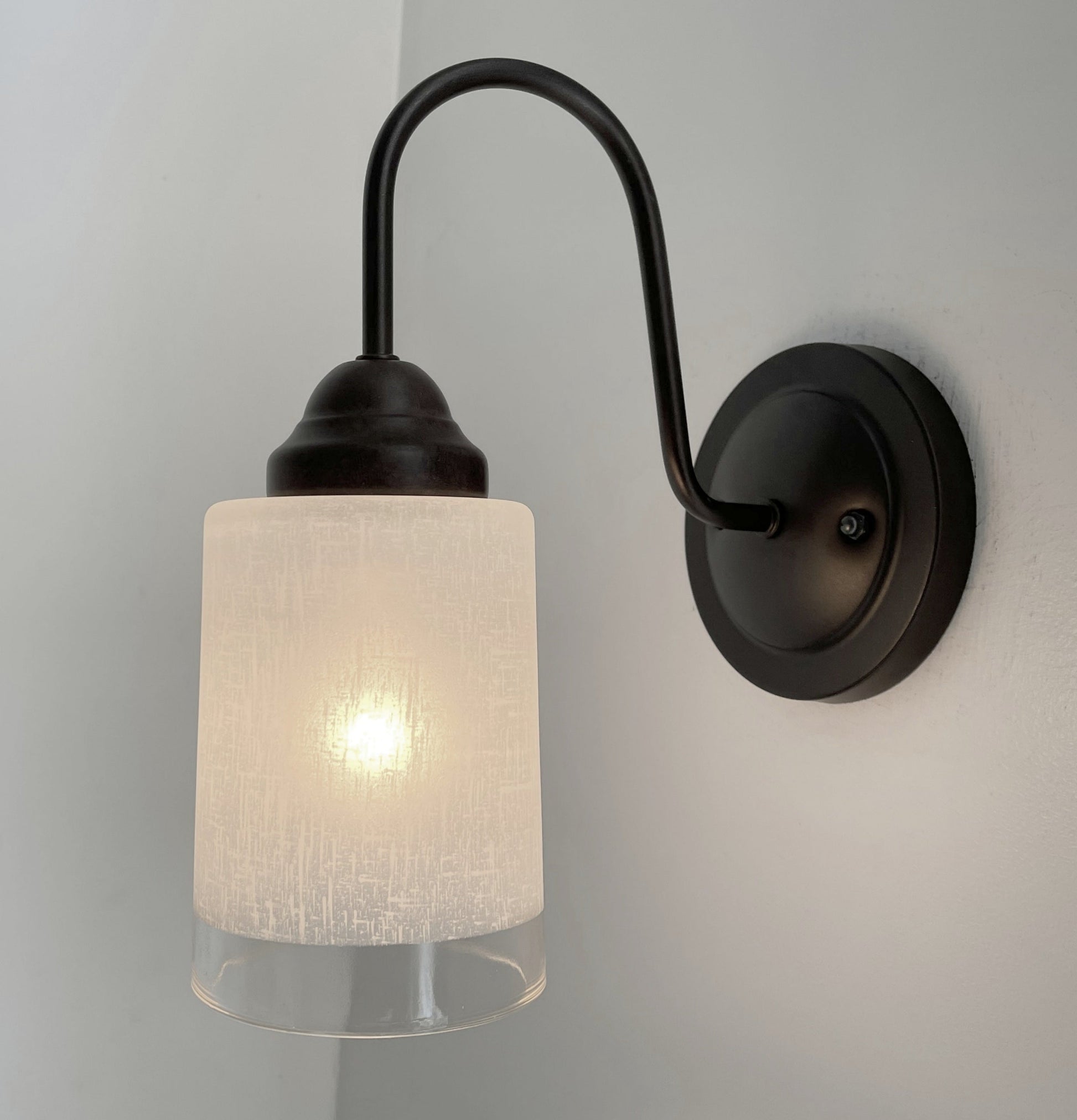 Modern Farmhouse Linen & Clear Glass Wall Sconce Lighting