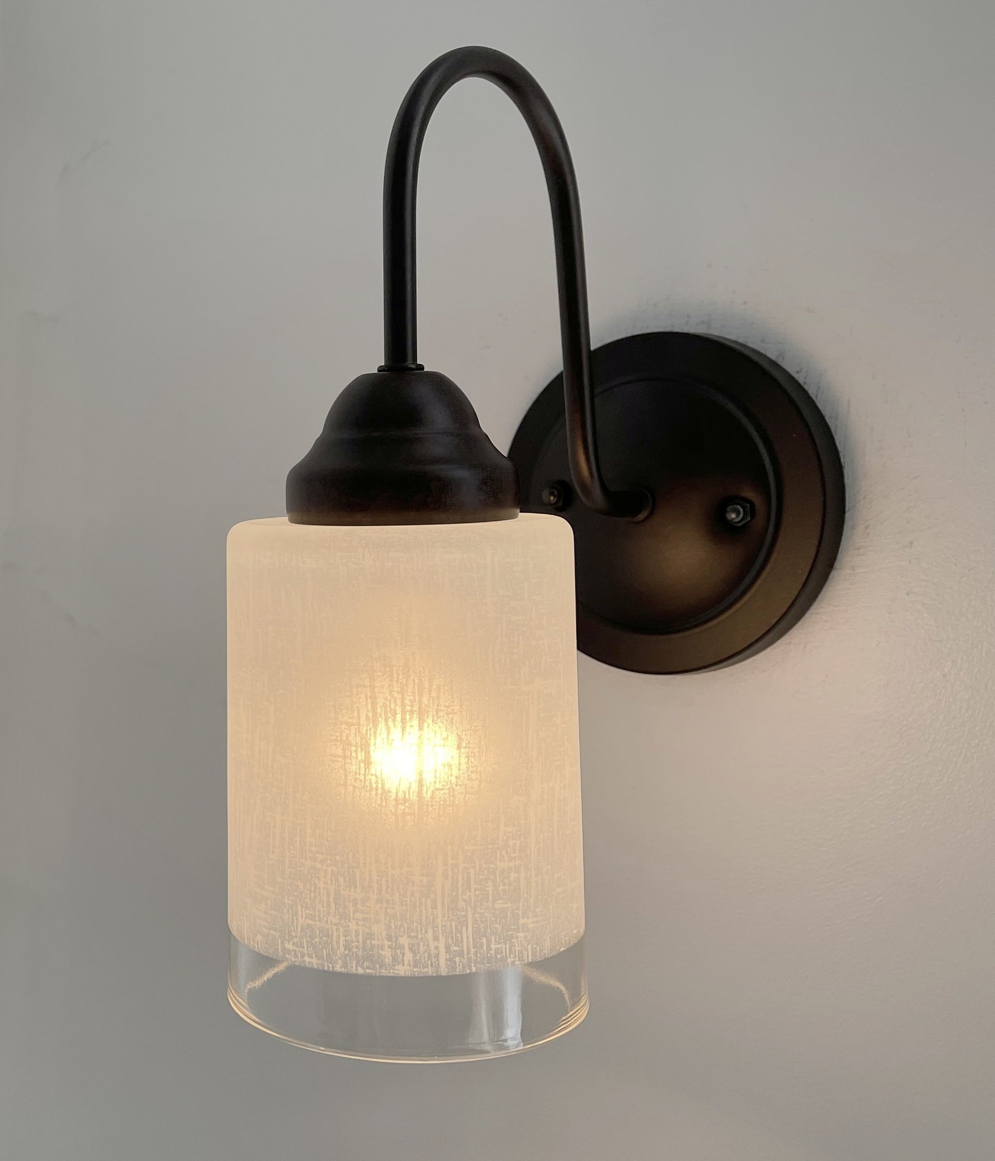 Modern Farmhouse Linen & Clear Glass Wall Sconce Lighting