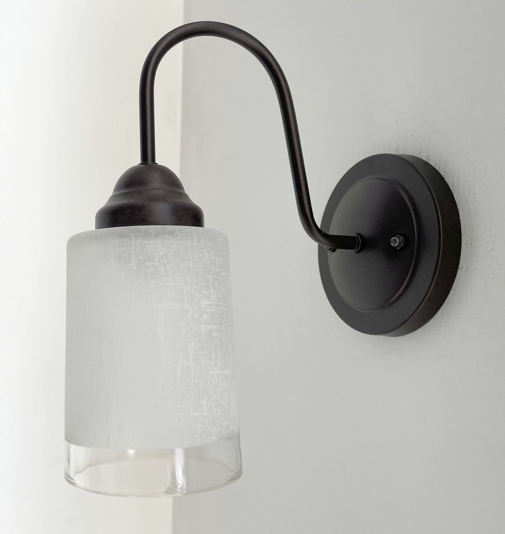 Modern Farmhouse Linen & Clear Glass Wall Sconce Lighting