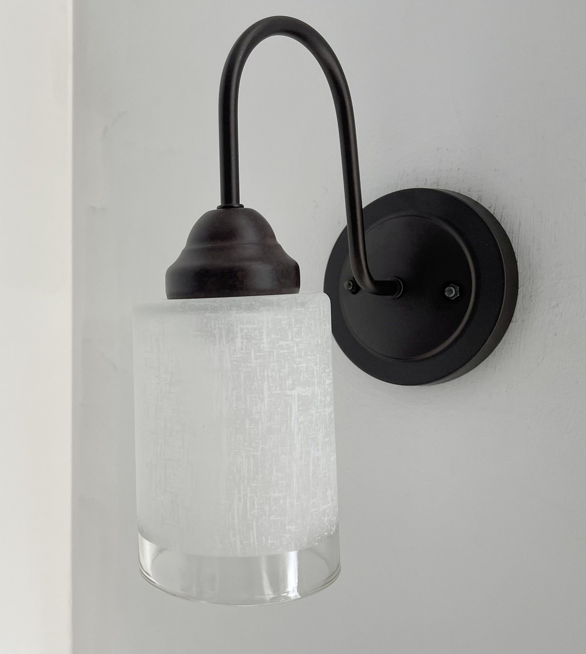 Modern Farmhouse Linen & Clear Glass Wall Sconce Lighting