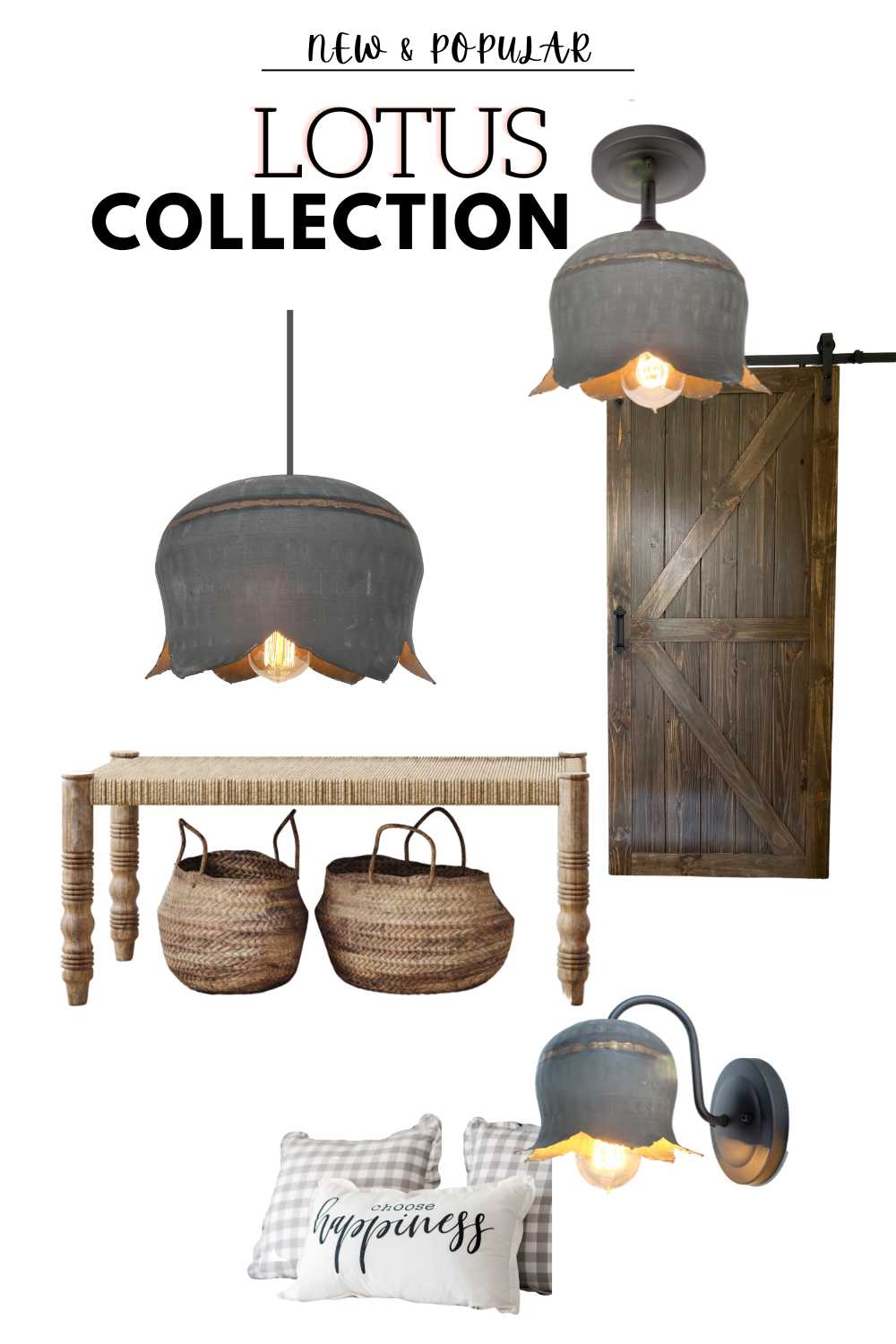 Lotus Handcrafted Metal Drum Chandelier