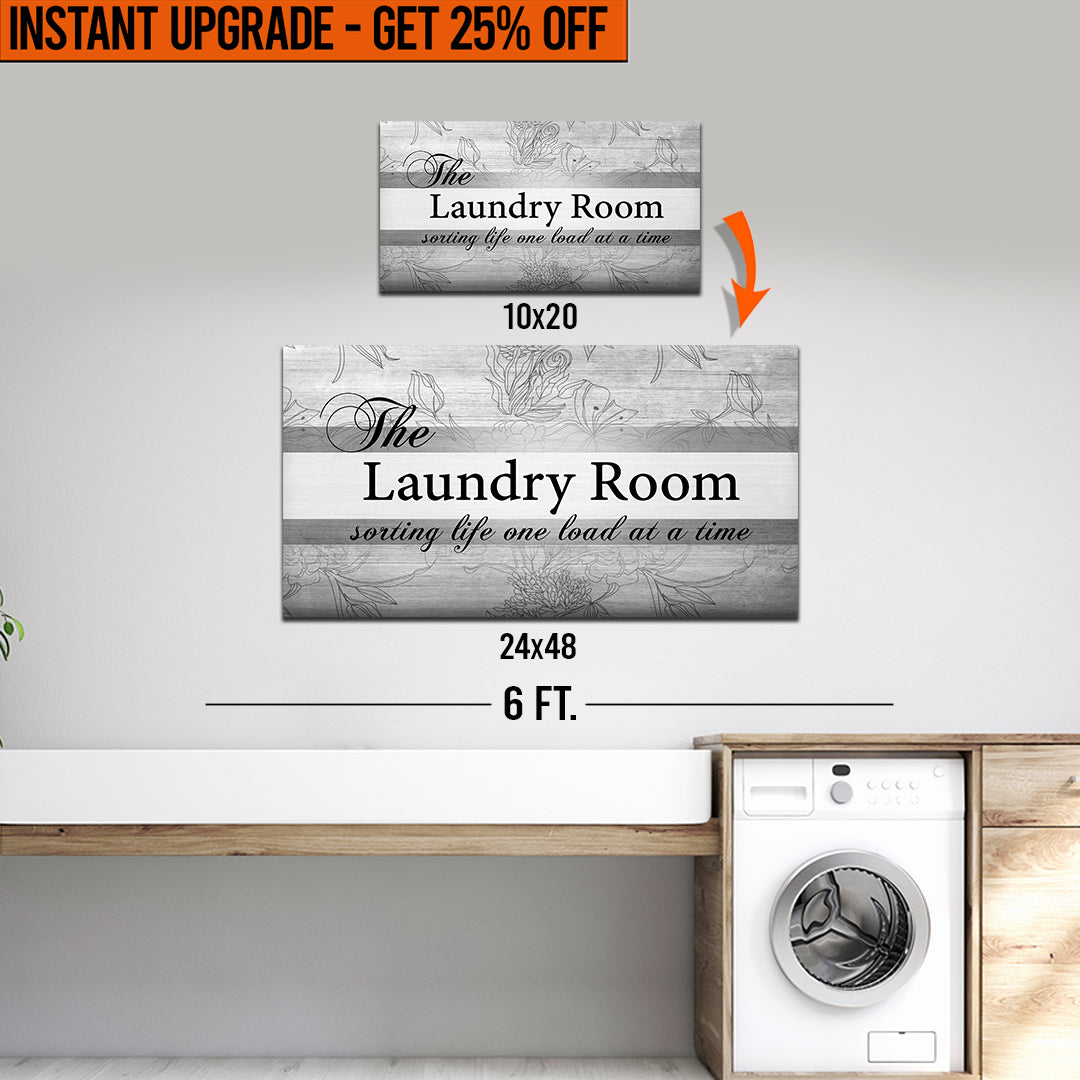 Upgrade Your 20x10 Inches 'The Laundry Room' (Style 1) Canvas To 48x24 Inches