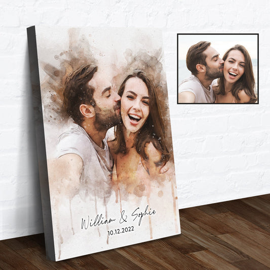 Custom Couple Watercolor Portrait