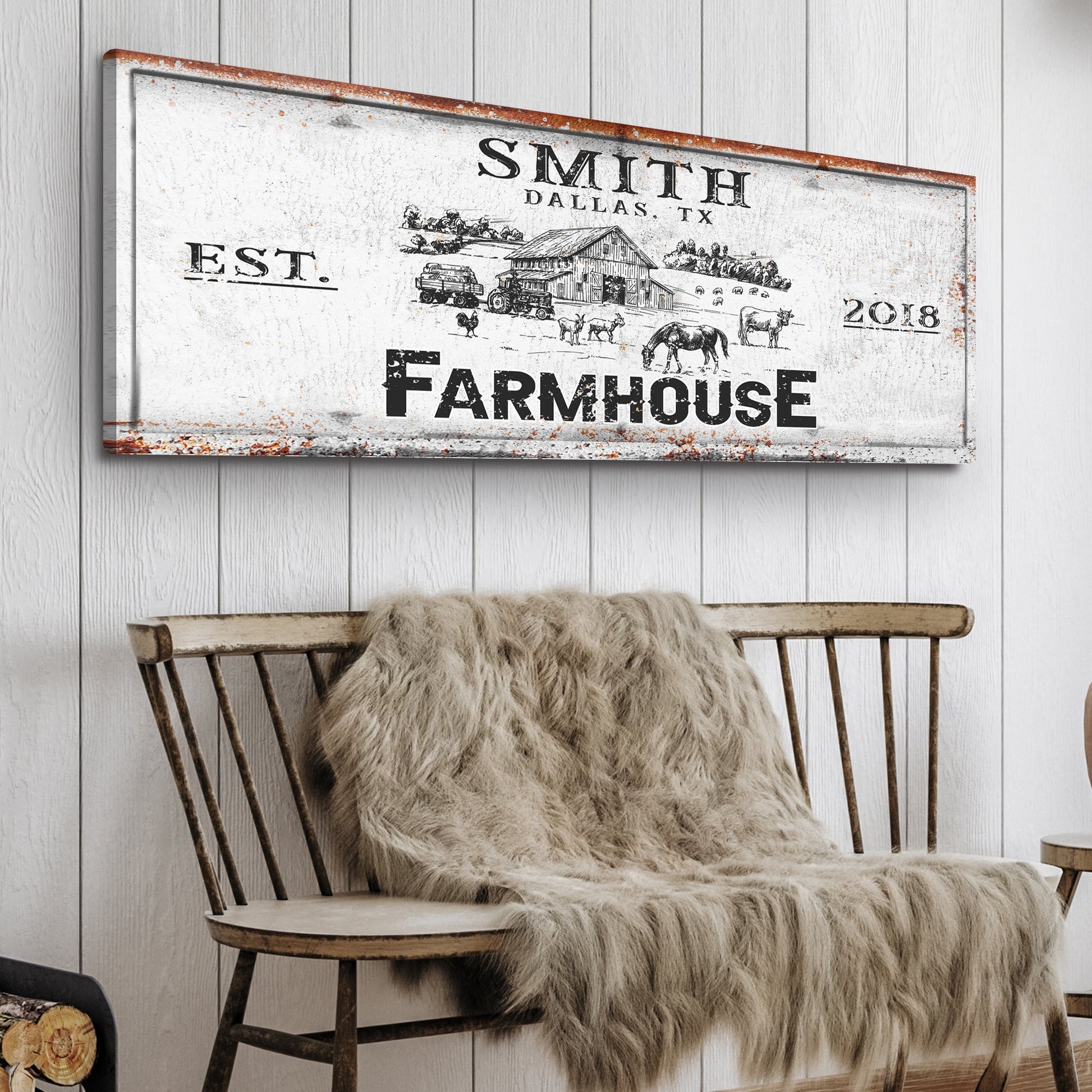Rustic Farmhouse Personalized Sign
