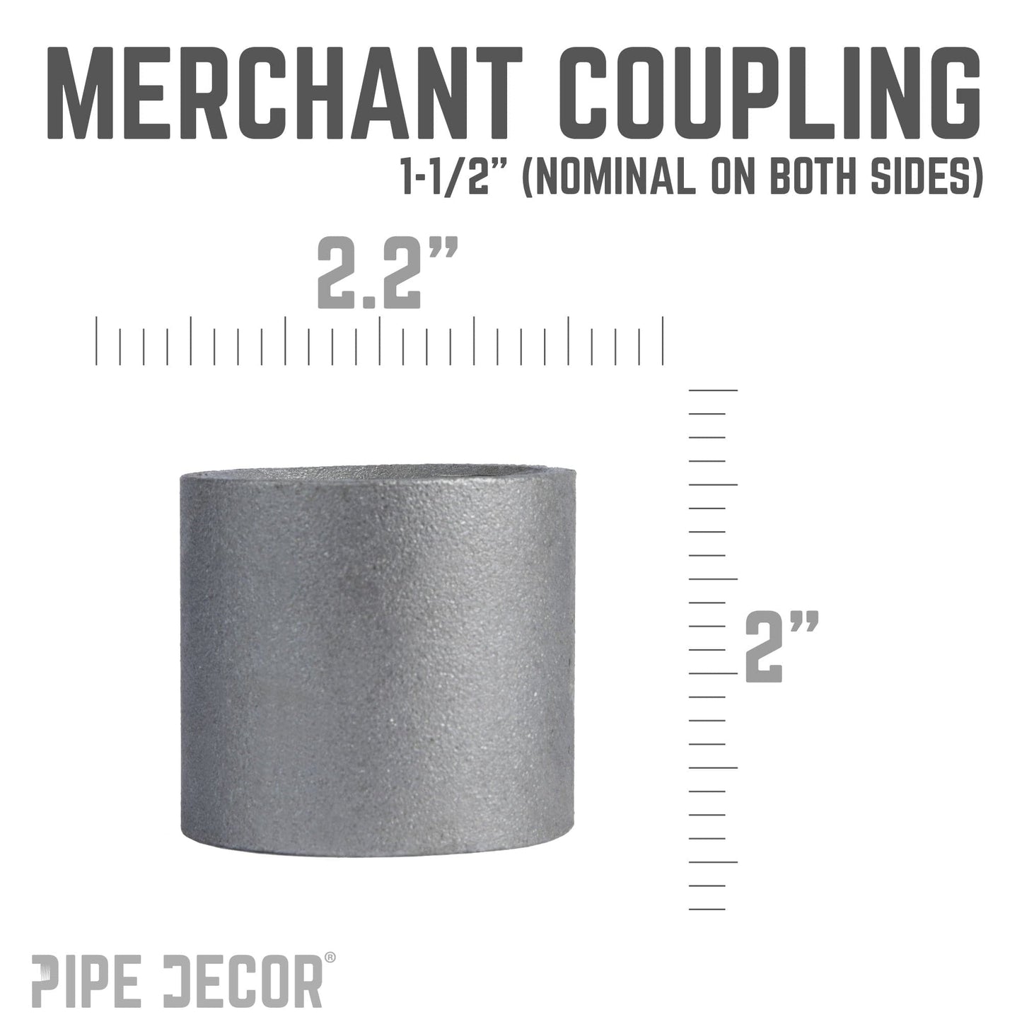 1 1/2 in. Black Merchant Coupling