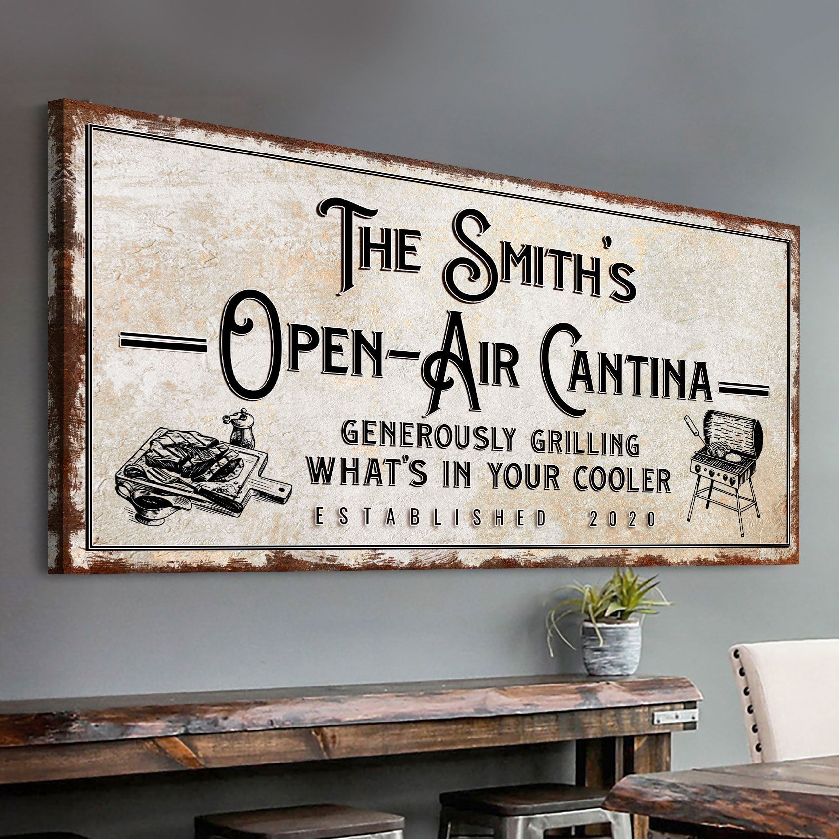 Family Open Air Cantina Sign
