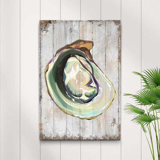 Oyster Shell Coastal Portrait Canvas Wall Art