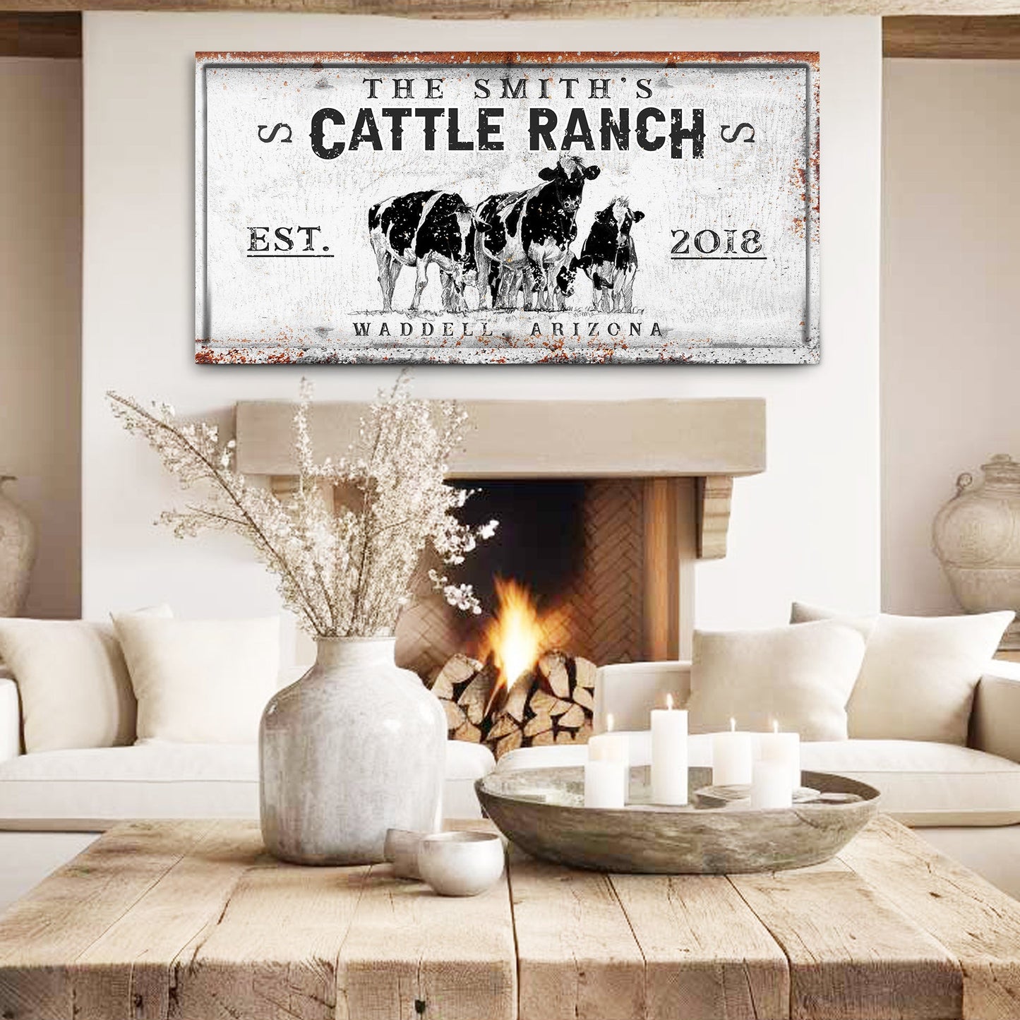 Branded Cattle Ranch Sign V