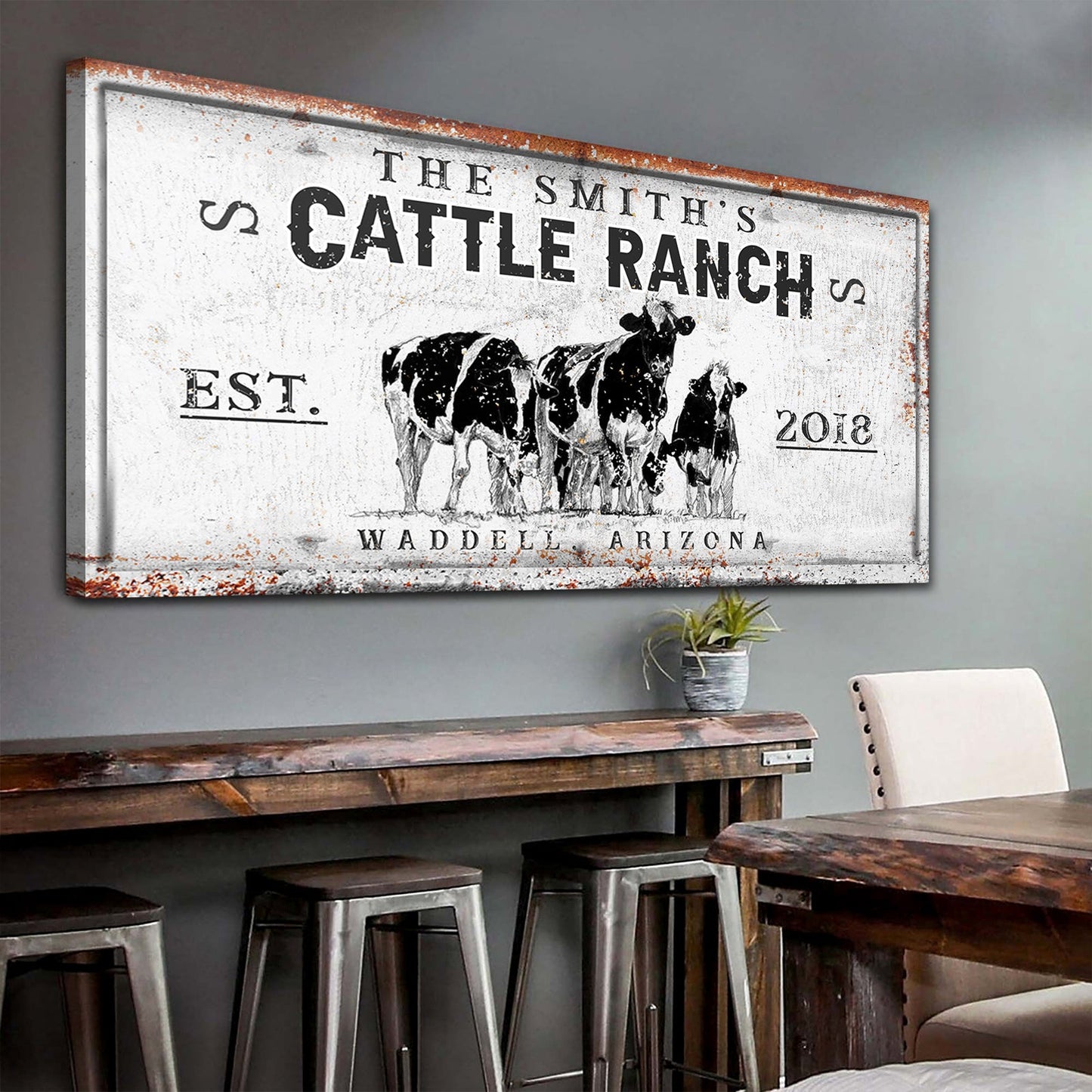 Branded Cattle Ranch Sign V