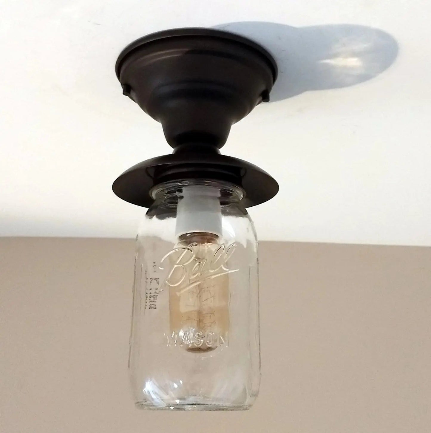 Mason Jar Exterior Outdoor Porch Farmhouse Ceiling Light Fixture